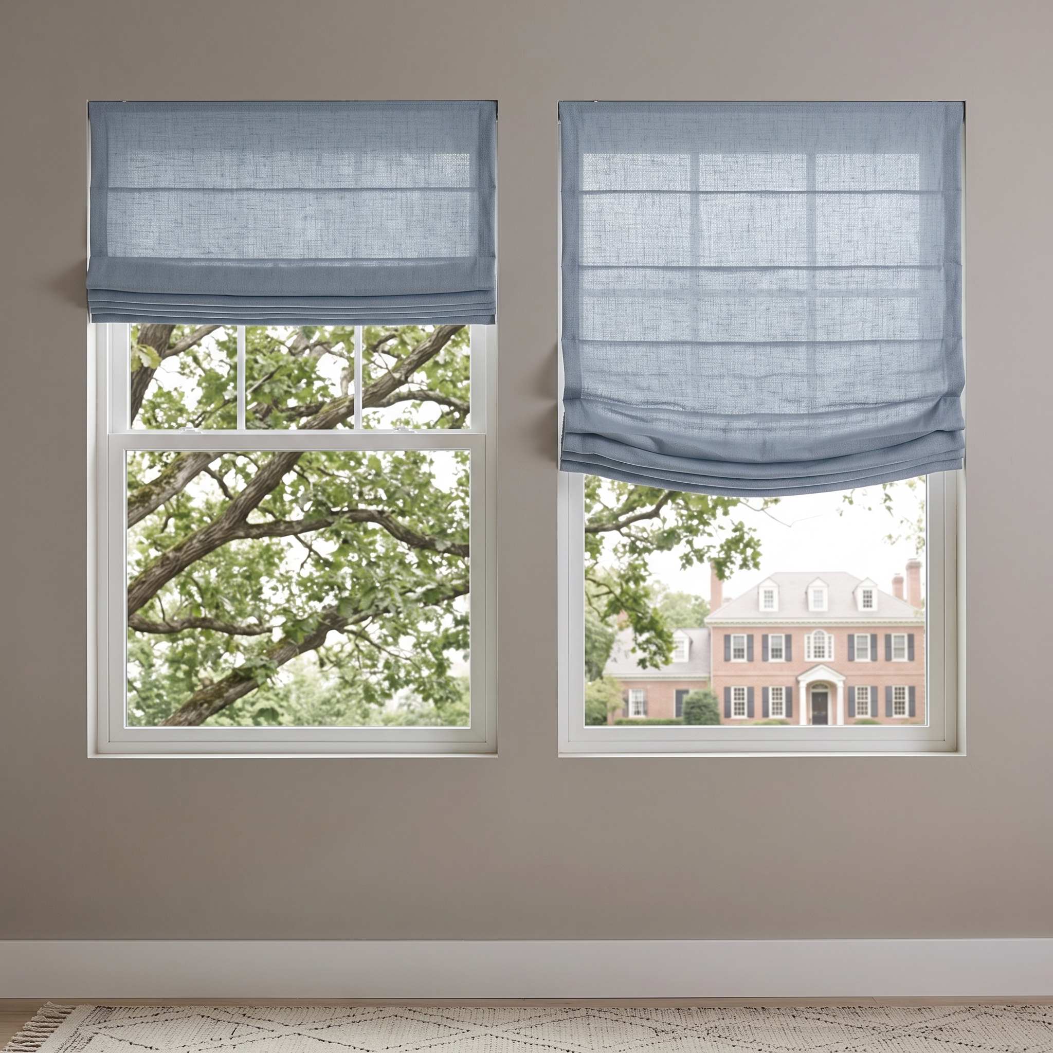 DraperyUS Custom Roman Shades Sky Blue 1038