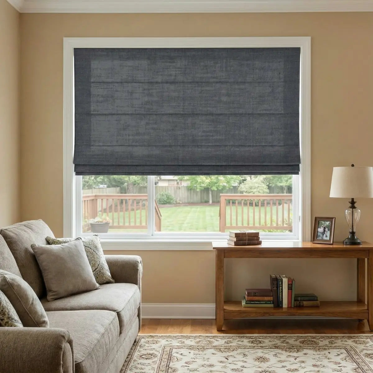 DraperyUS Custom Roman Shades Rock Gray