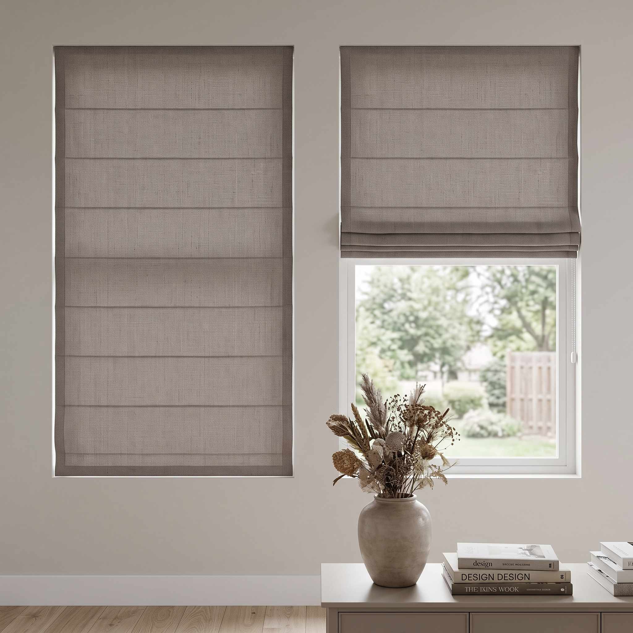 DraperyUS Custom Roman Shades Gravel Gray