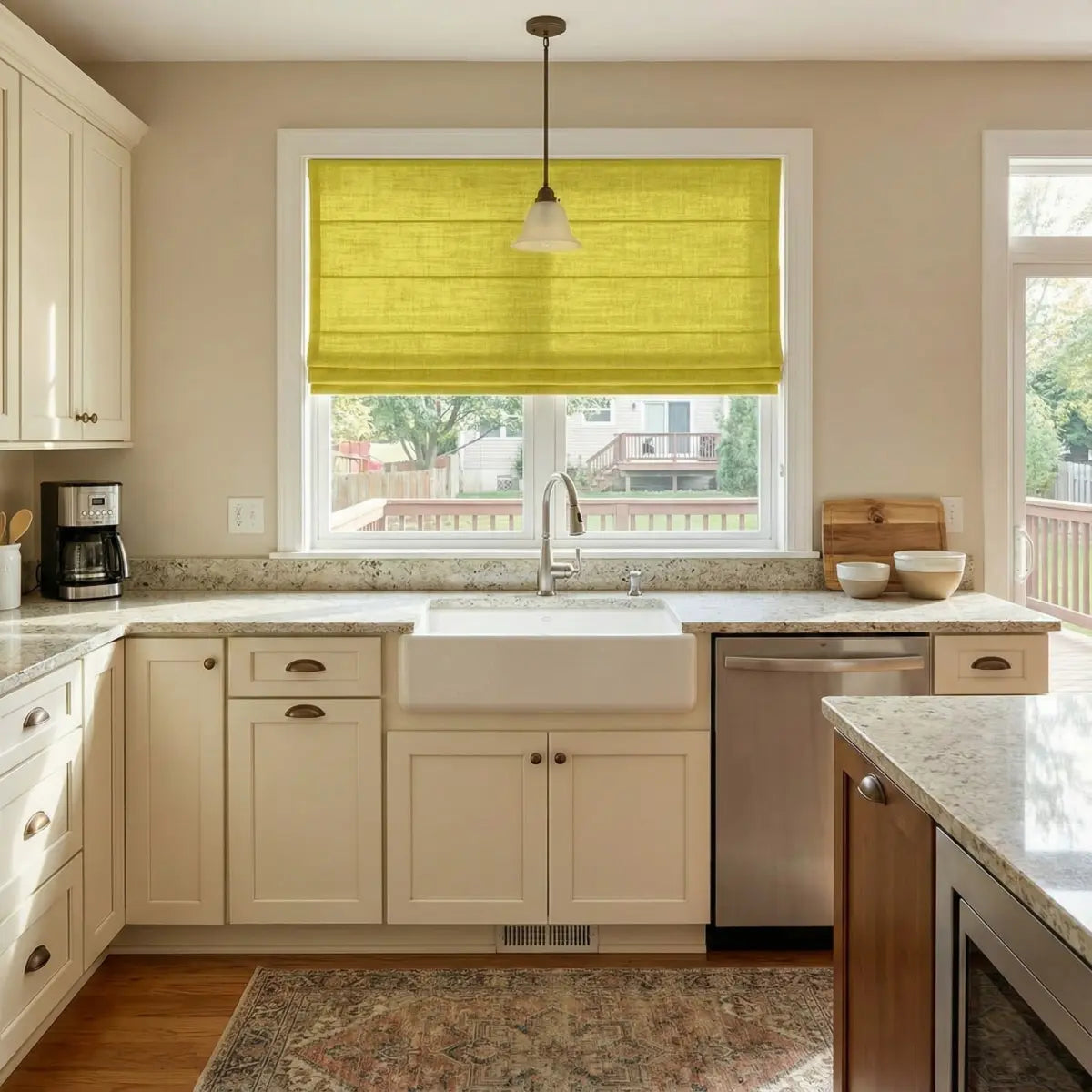 DraperyUS Custom Roman Shades Bright Yellow