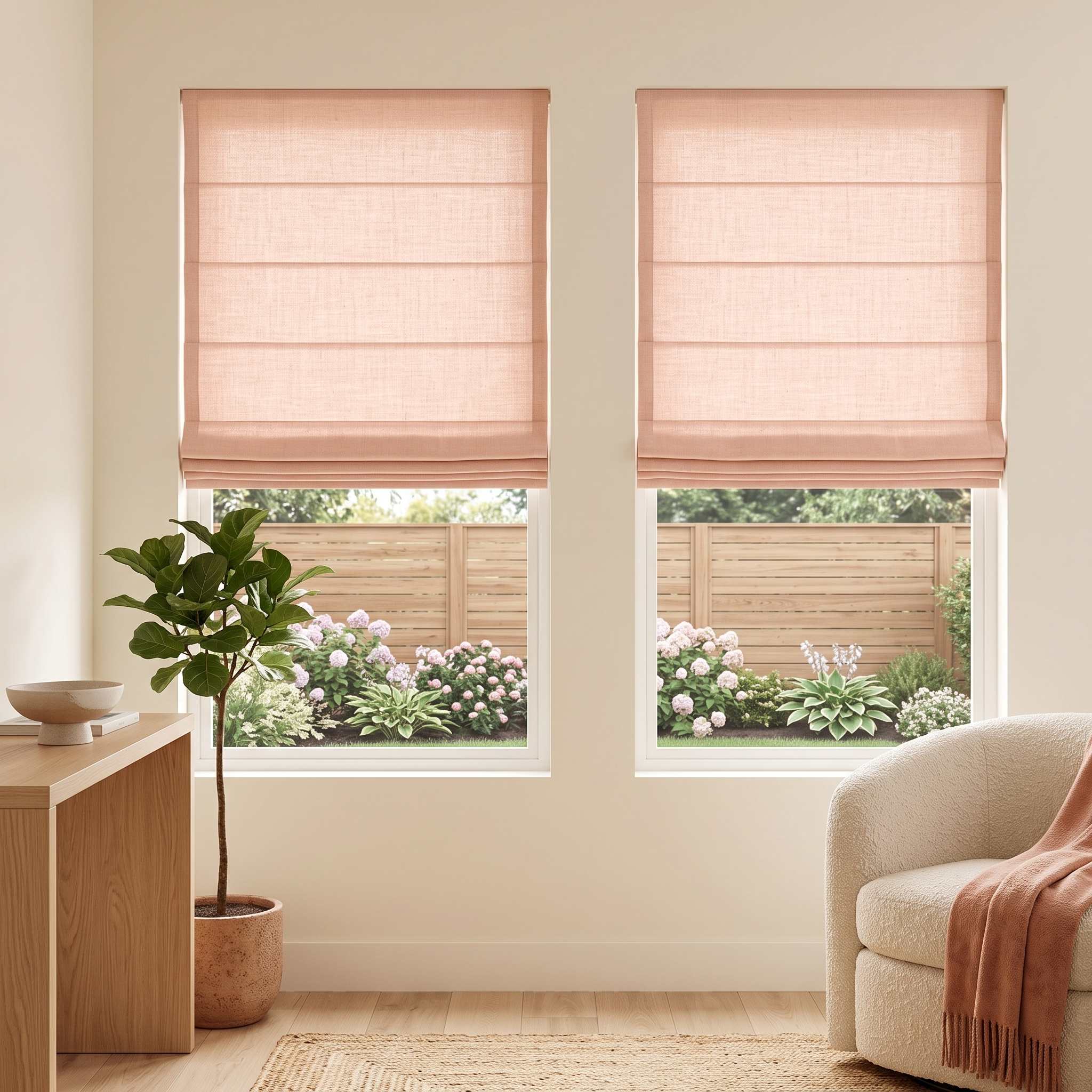 DraperyUS Custom Roman Shades Sand Beige