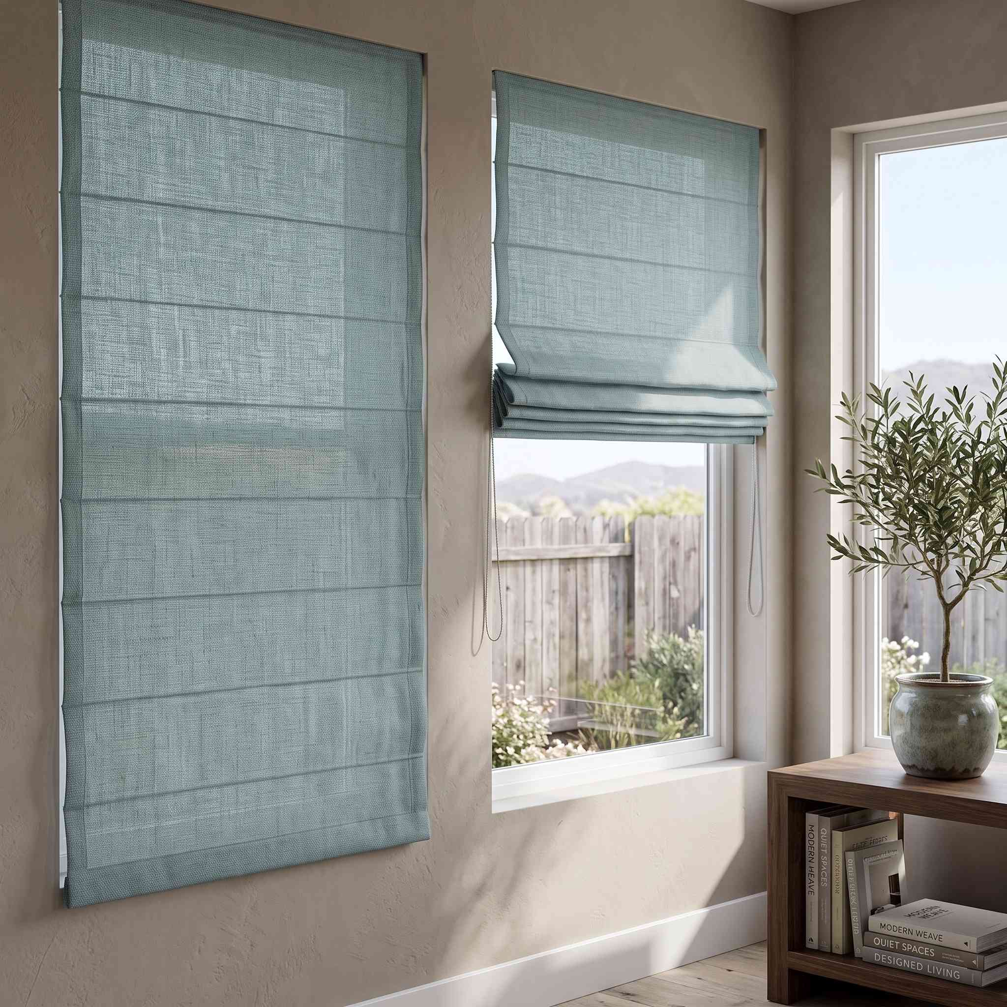 DraperyUS Custom Roman Shades Sage Green 1038