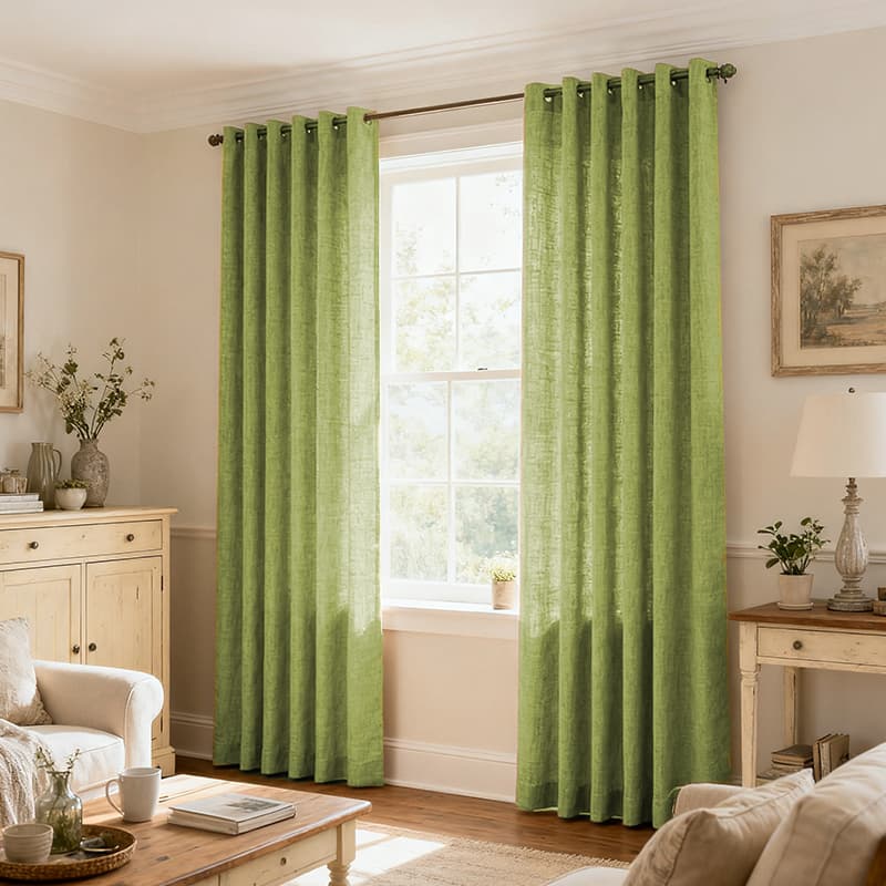 Custom Light Filtering Linen Curtains for Living Room & Bedroom