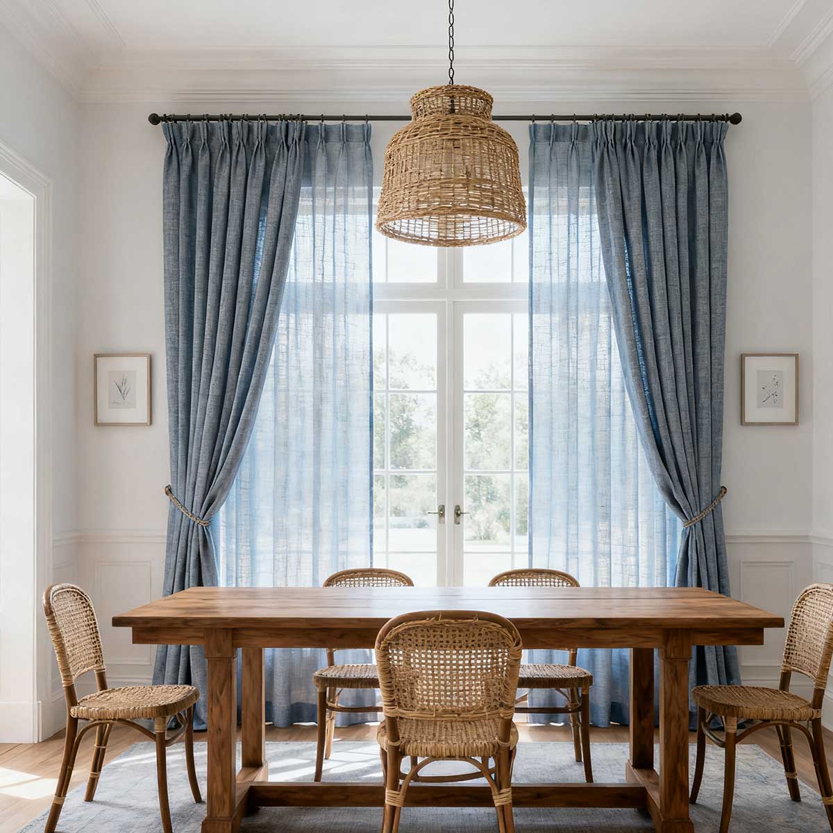 Custom Light Filtering Linen Curtains for Living Room & Bedroom