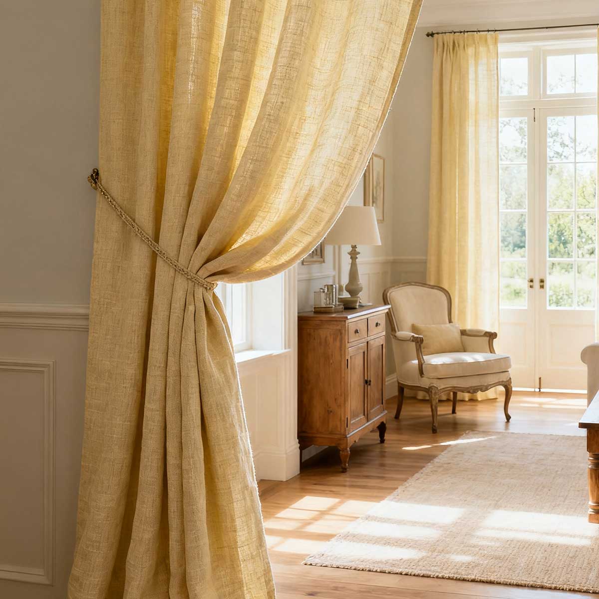 Custom Light Filtering Linen Curtains for Living Room & Bedroom