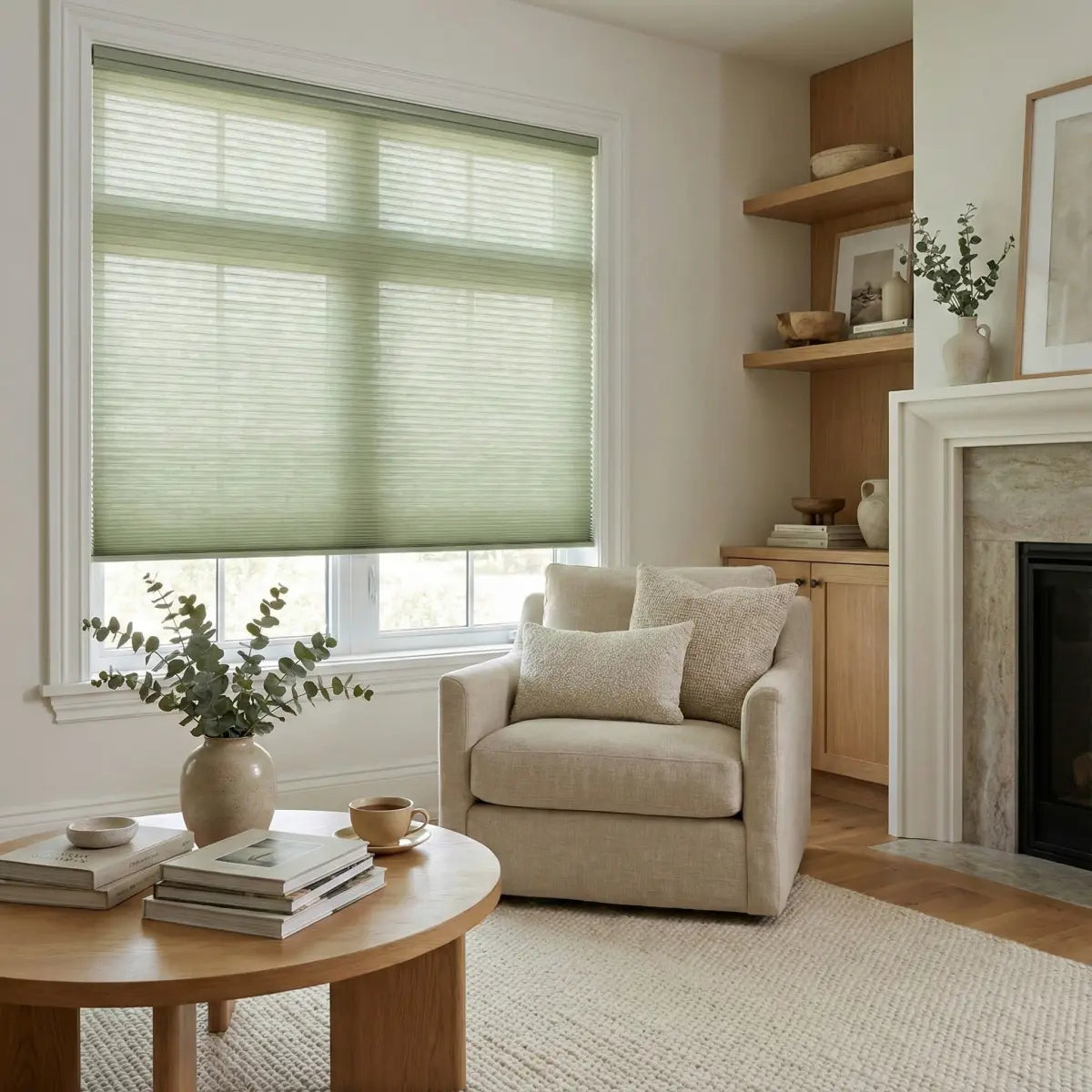 Custom semi-blackout Honeycomb Shades