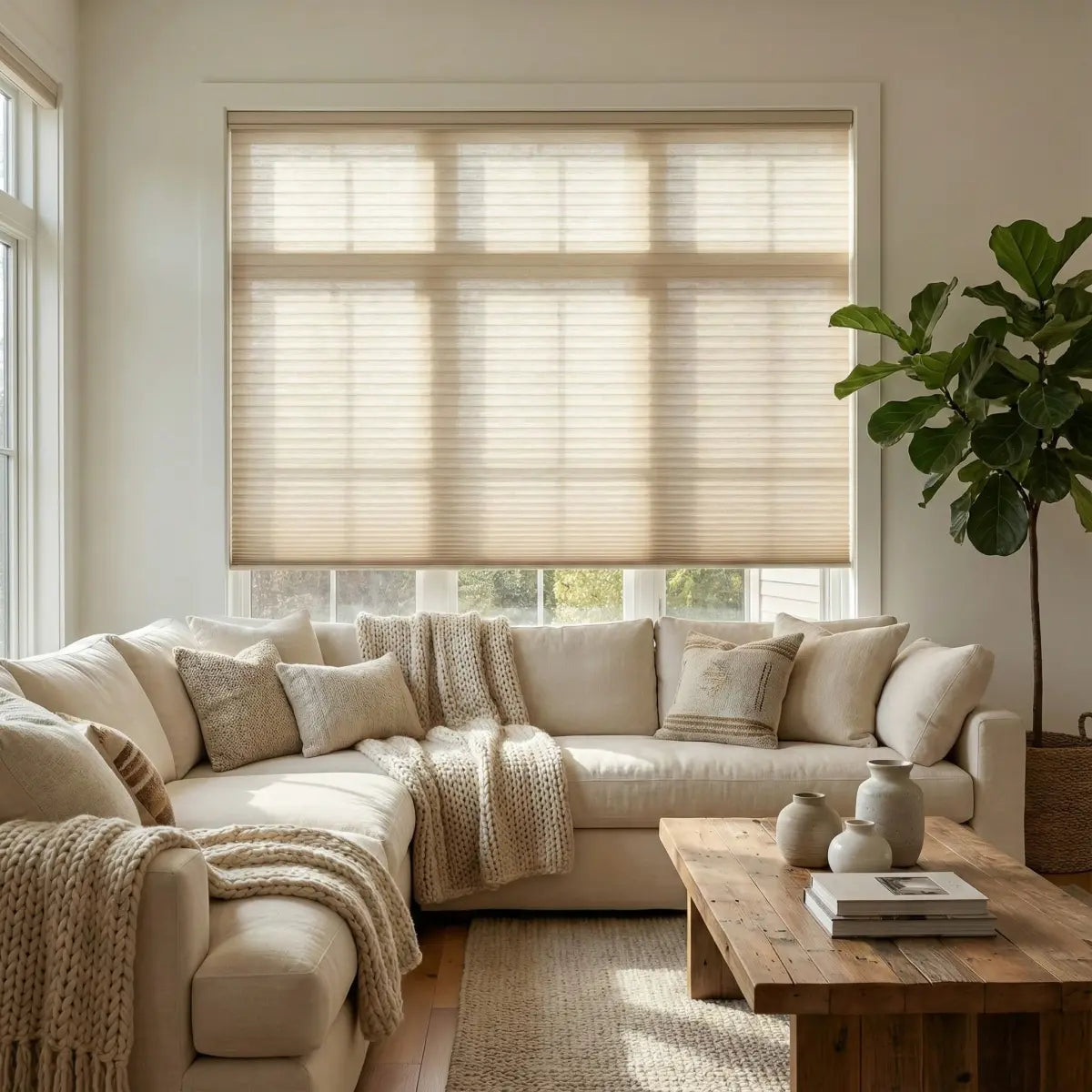 Custom semi-blackout Honeycomb Shades