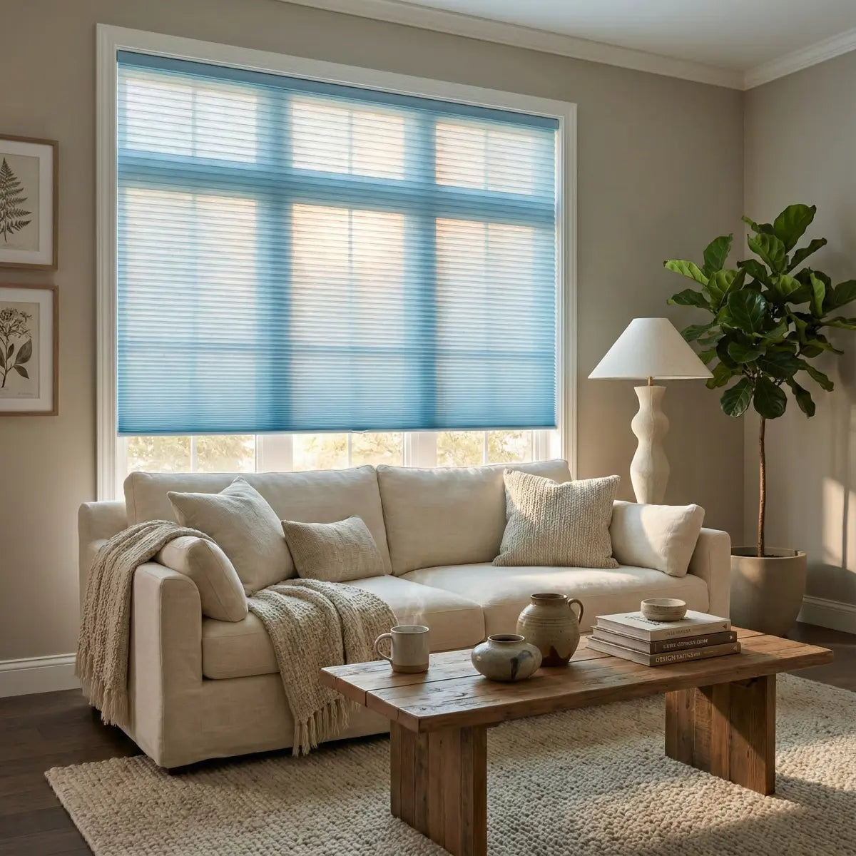 Custom semi-blackout Honeycomb Shades