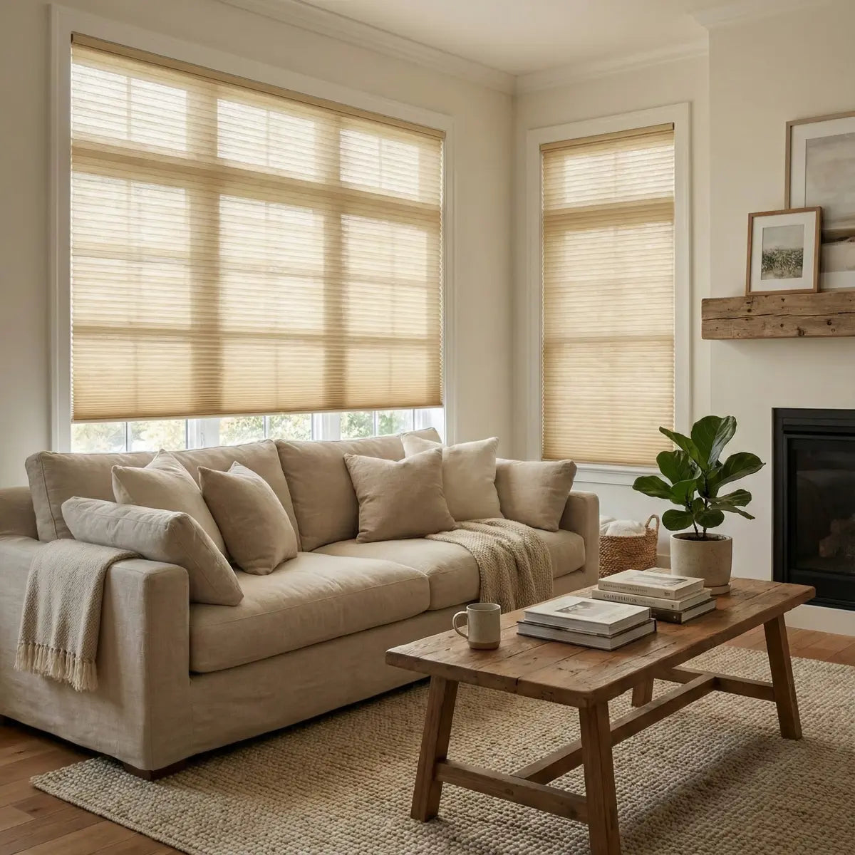 Custom semi-blackout Honeycomb Shades