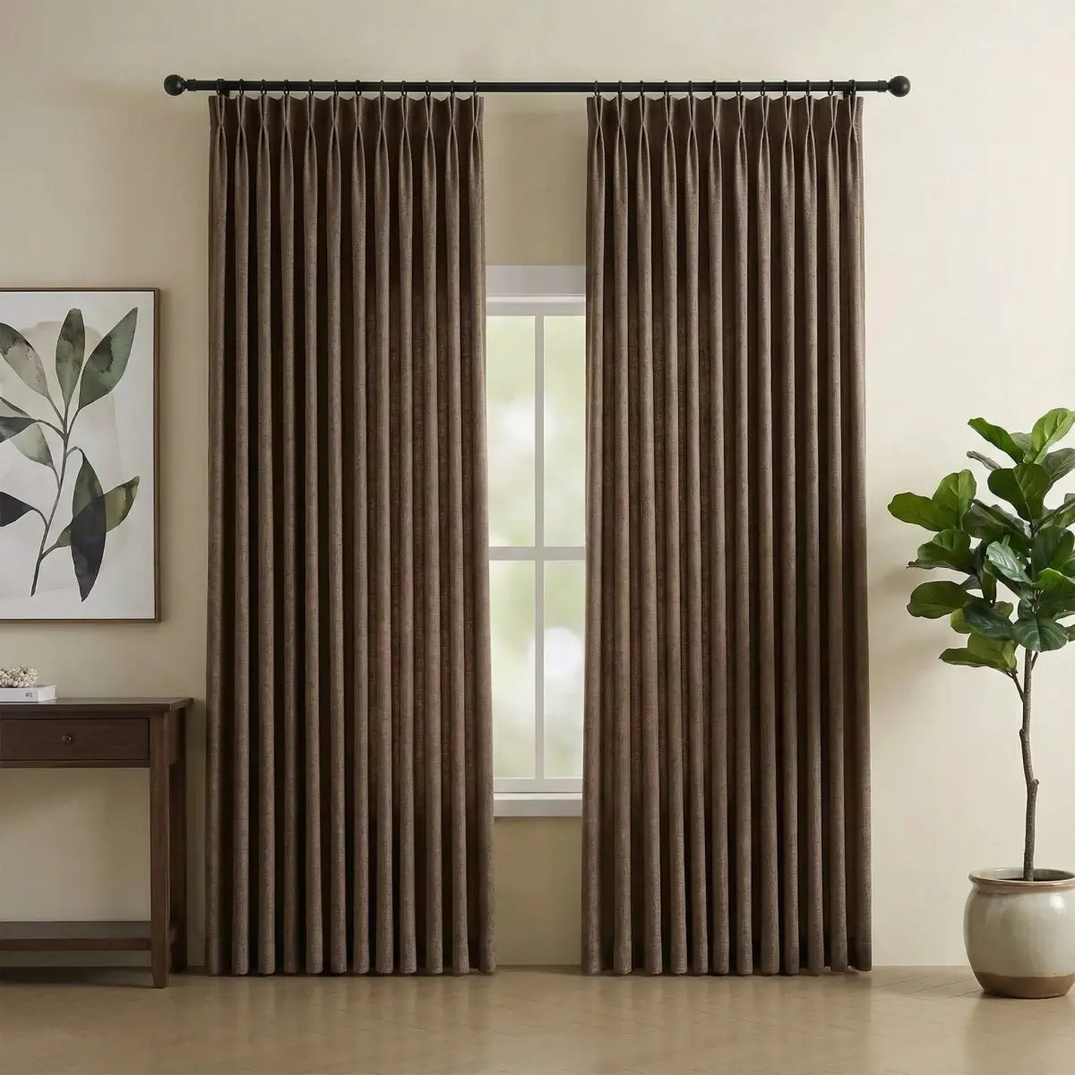 DraperyUS Custom Blackout Linen Curtains - Medium Grey - A standard, versatile neutral for any home.