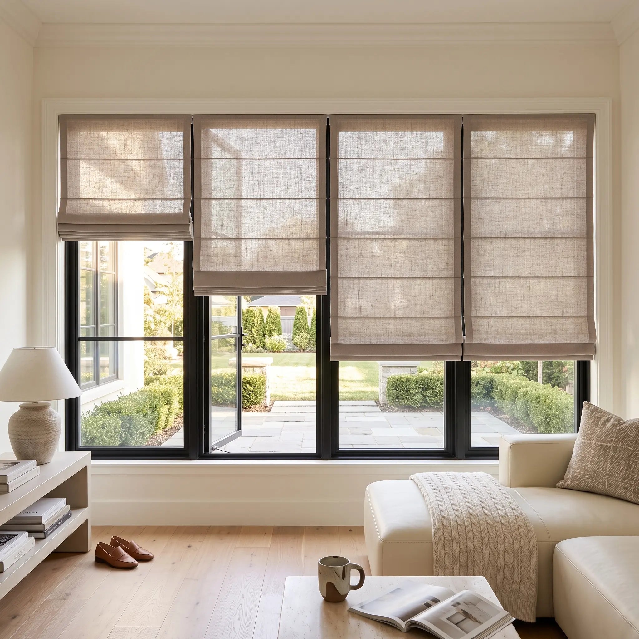 DraperyUS Custom Roman Shades Chocolate Brown