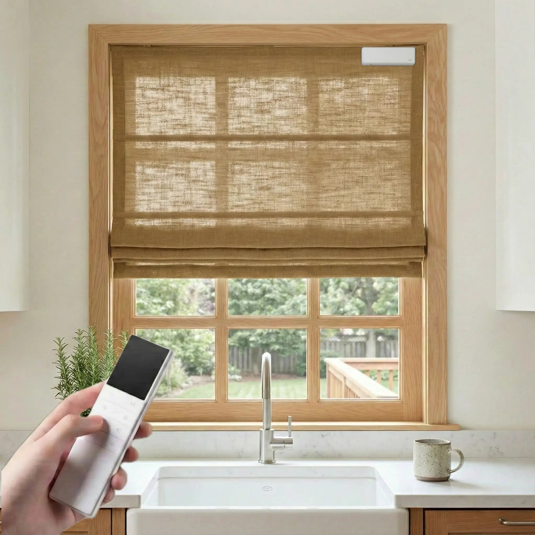 DraperyUS Costom Roman Shades Golden Yellow