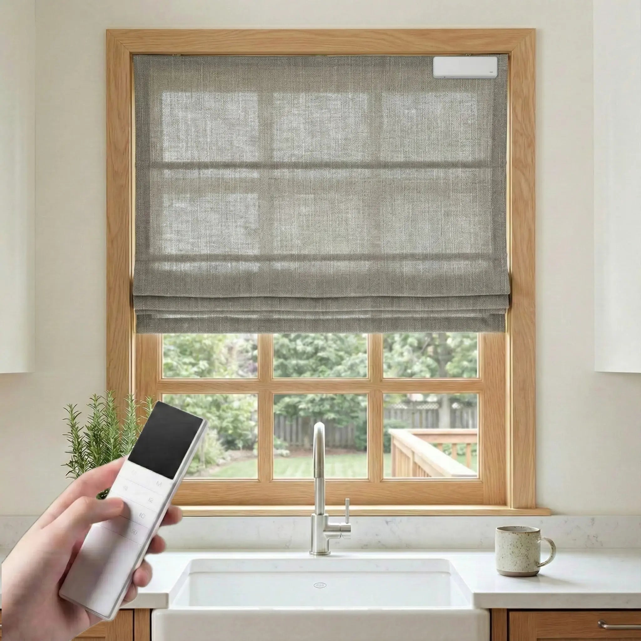 DraperyUS Costom Roman Shades Pearl Gray