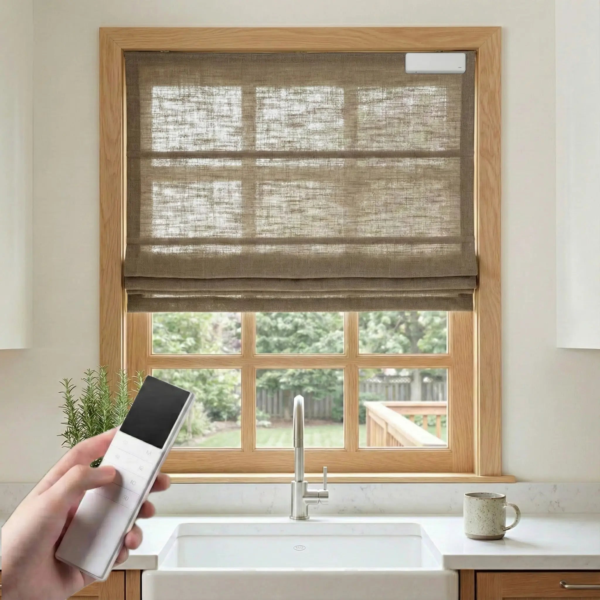 DraperyUS Costom Roman Shades Dark Taupe