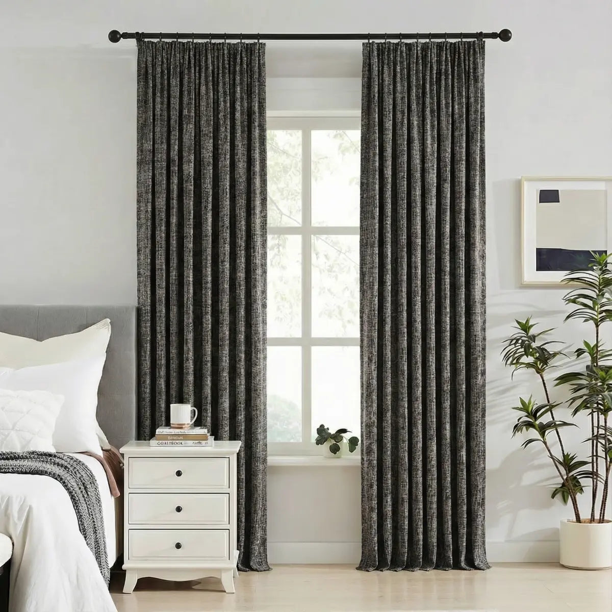 DraperyUS Custom 100% Blackout Linen Curtains - Earth Taupe - A sophisticated brownish-grey with a natural, organic vibe.