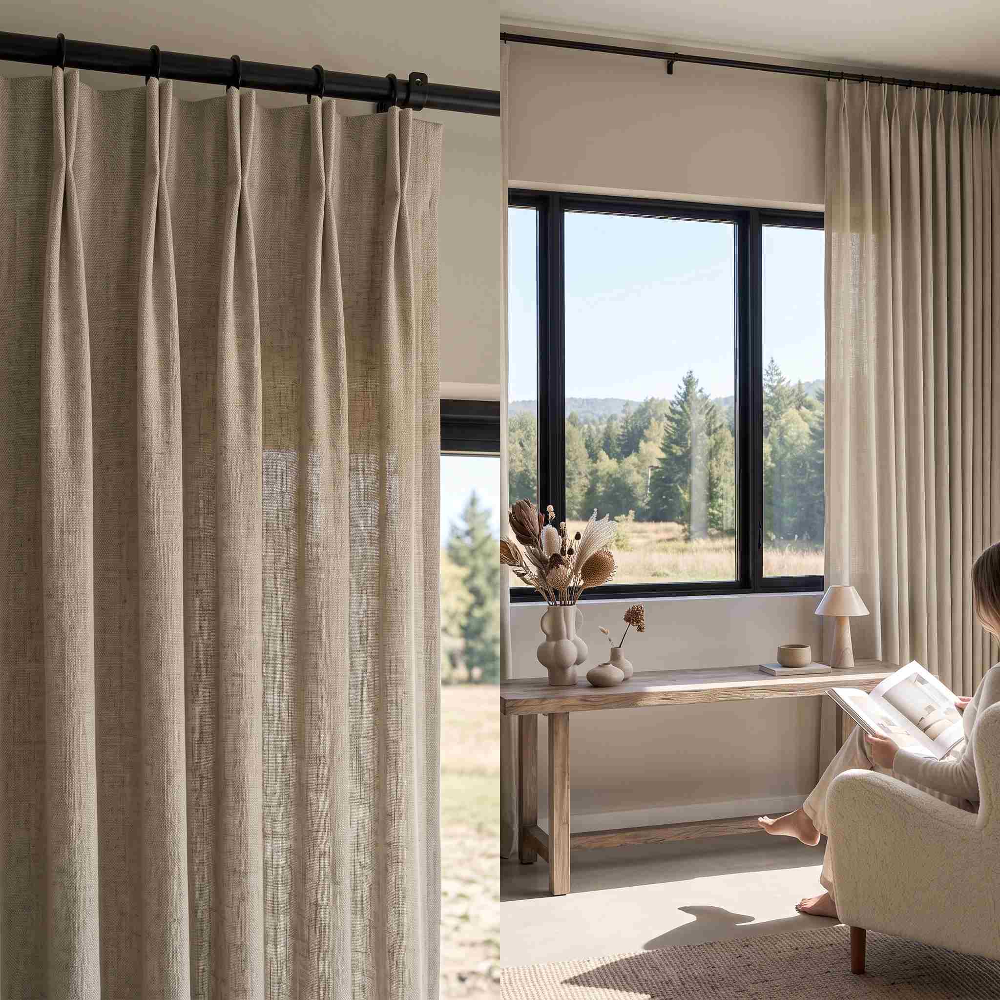 DraperyUS Custom Drapery Moss Beige