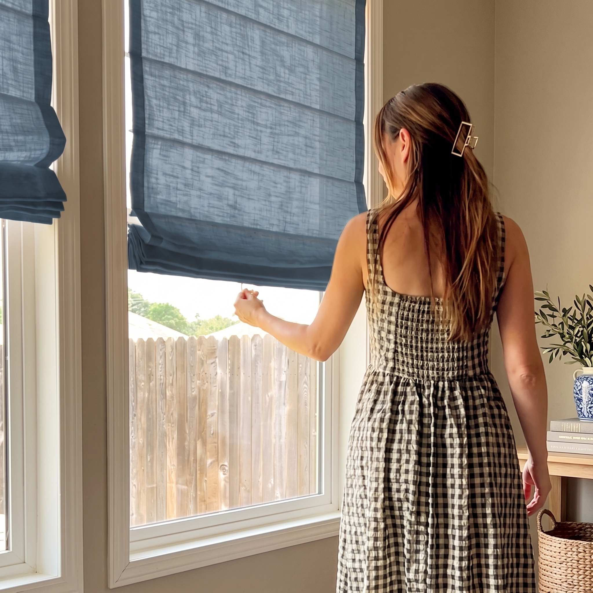 DraperyUS Custom Roman Shades Deep Jade