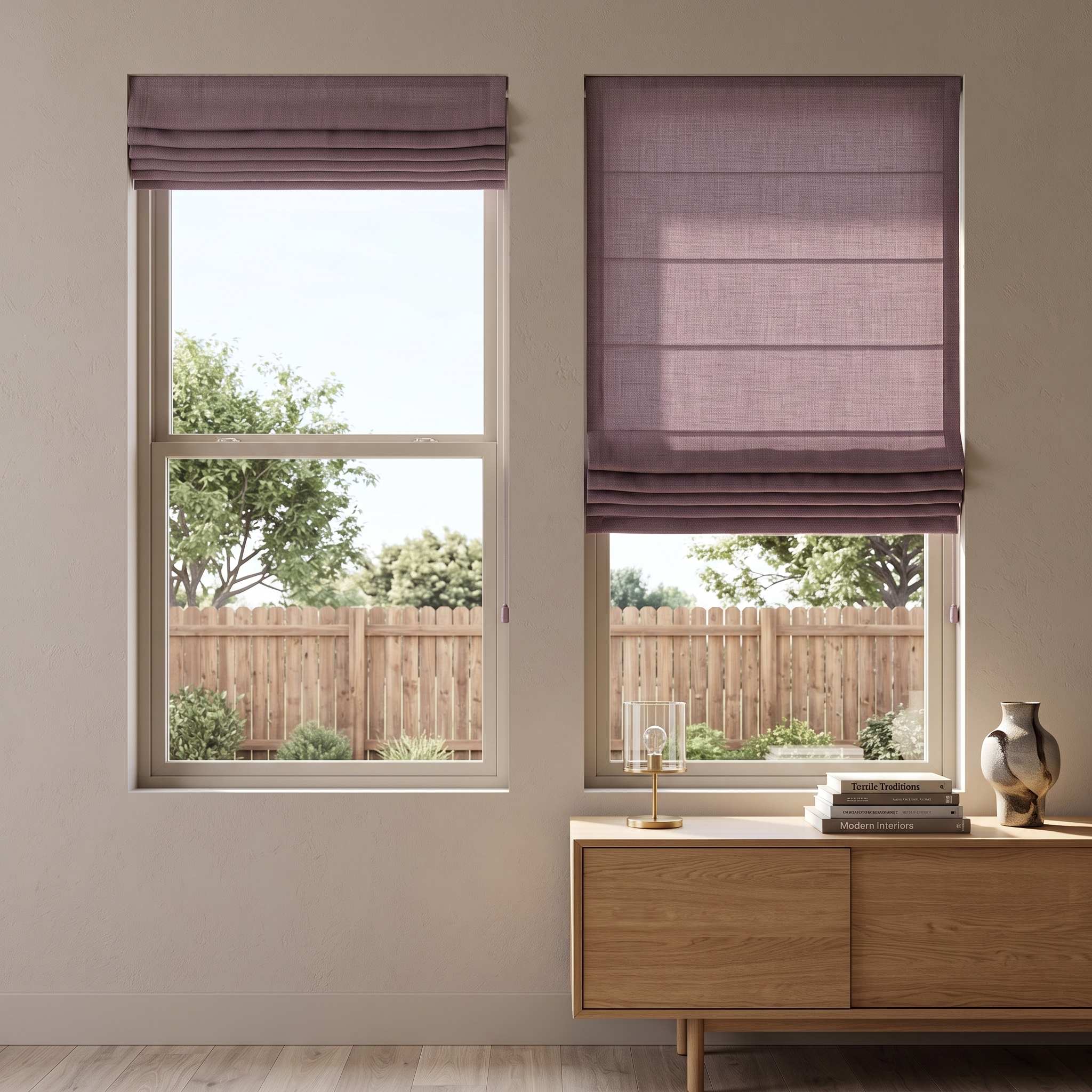 DraperyUS Custom Roman Shades Mist Lavender