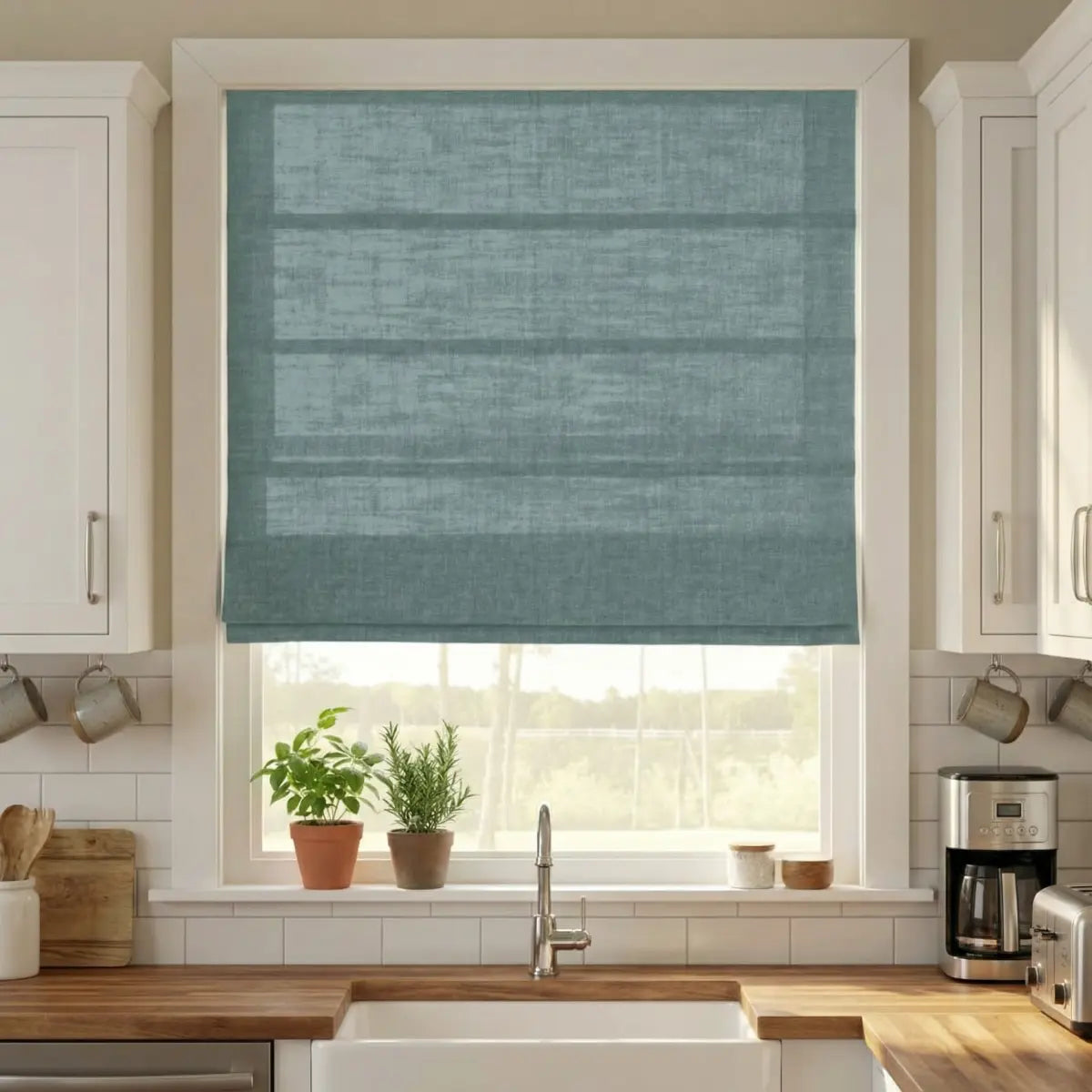 DraperyUS Custom Roman Shades Sage Green 1038