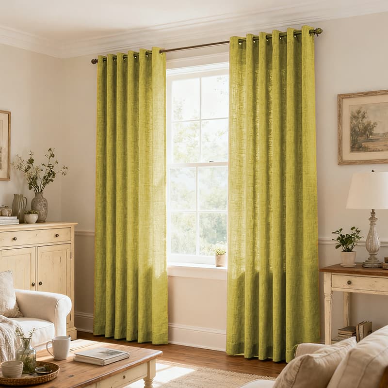 Custom Light Filtering Linen Curtains for Living Room & Bedroom