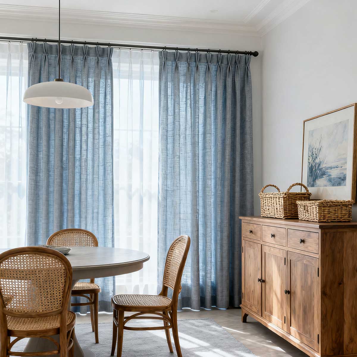 Custom Light Filtering Linen Curtains for Living Room & Bedroom