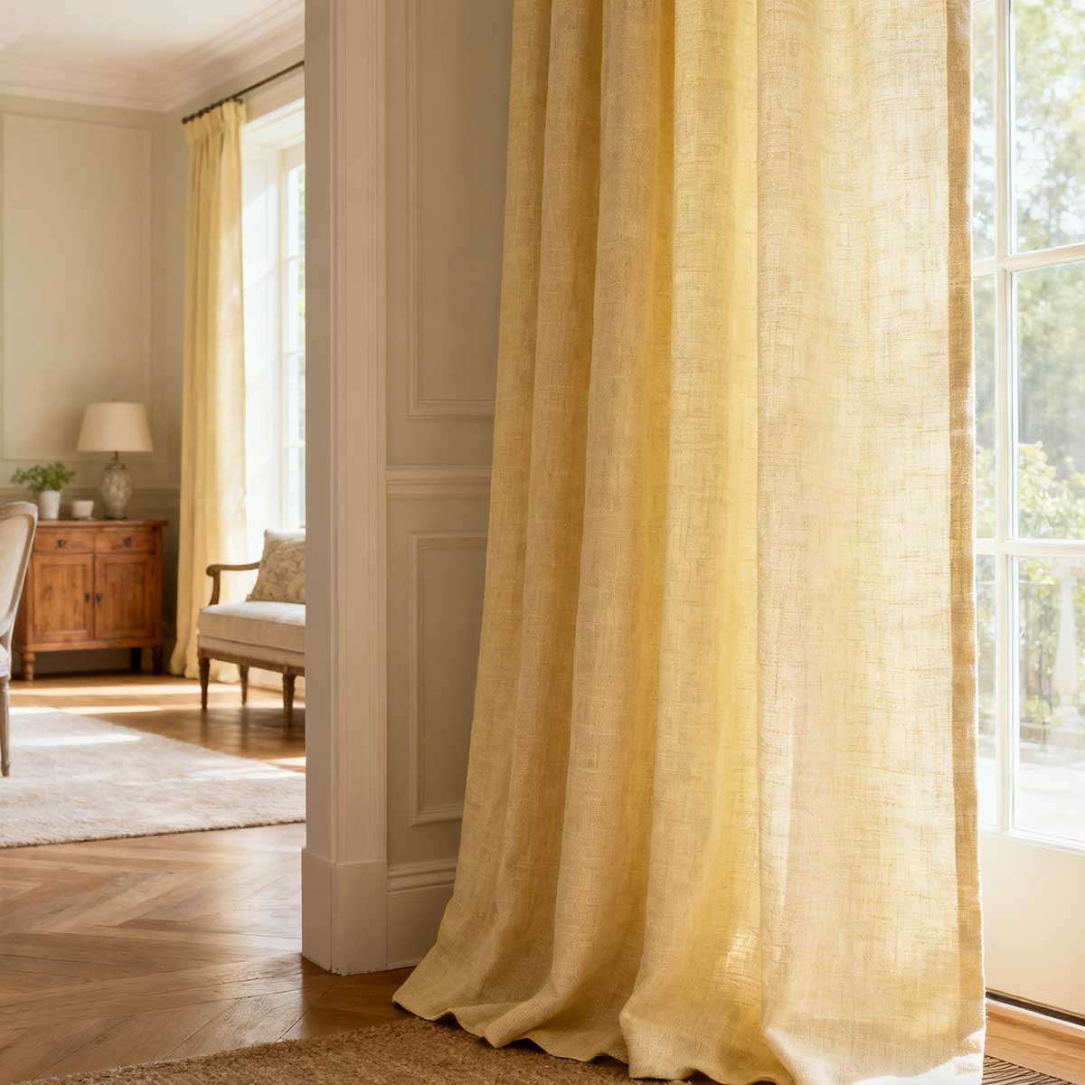Custom Light Filtering Linen Curtains for Living Room & Bedroom