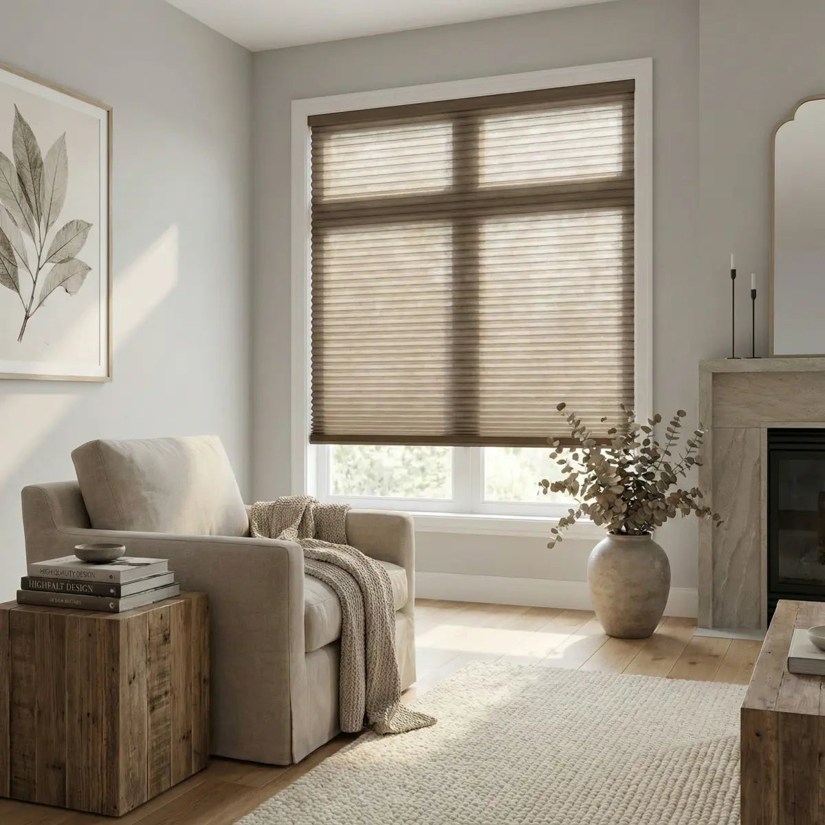 Custom semi-blackout Honeycomb Shades