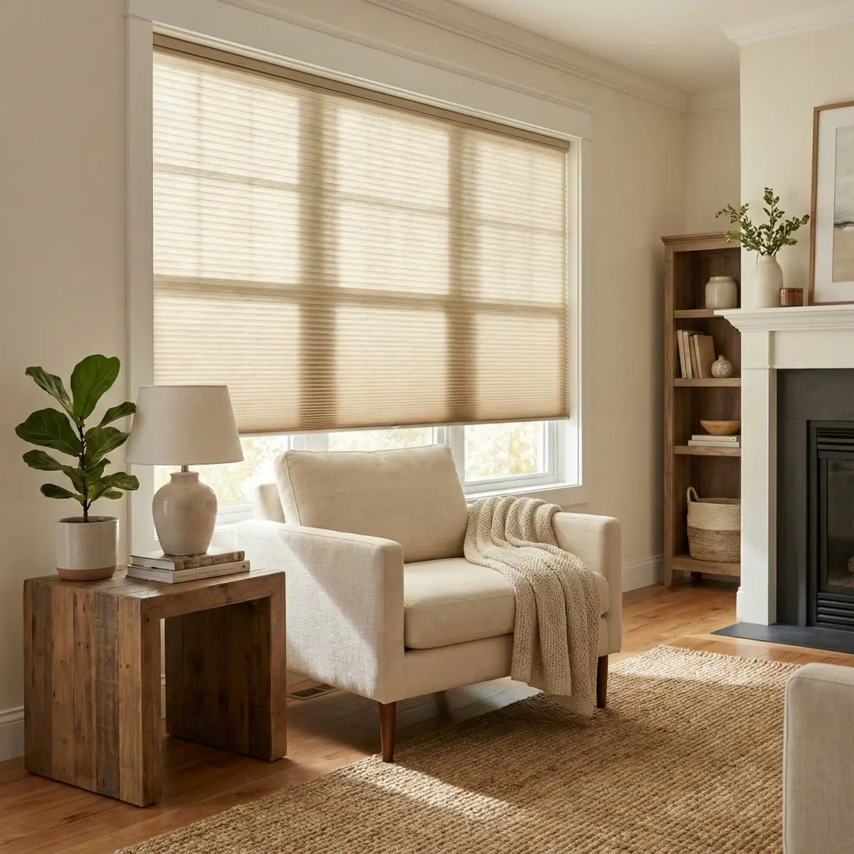 Custom semi-blackout Honeycomb Shades