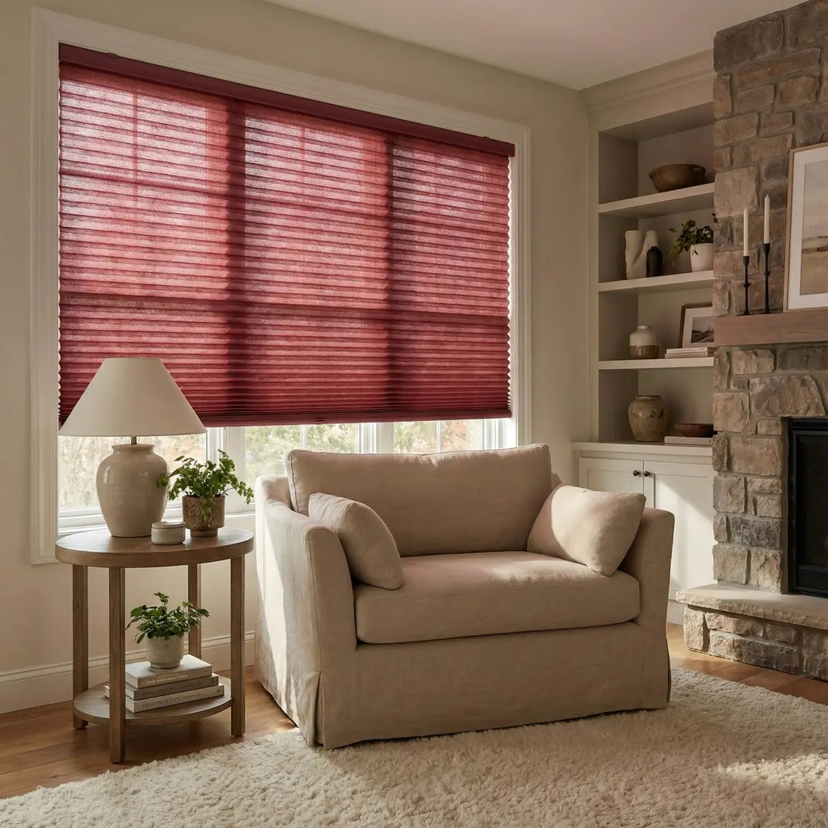 Custom semi-blackout Honeycomb Shades