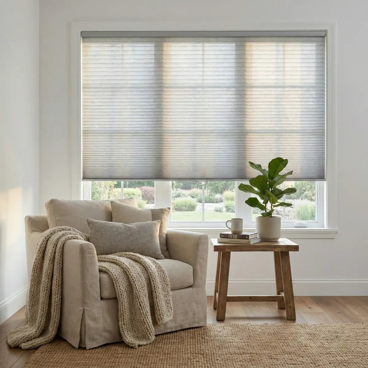 Custom semi-blackout Honeycomb Shades