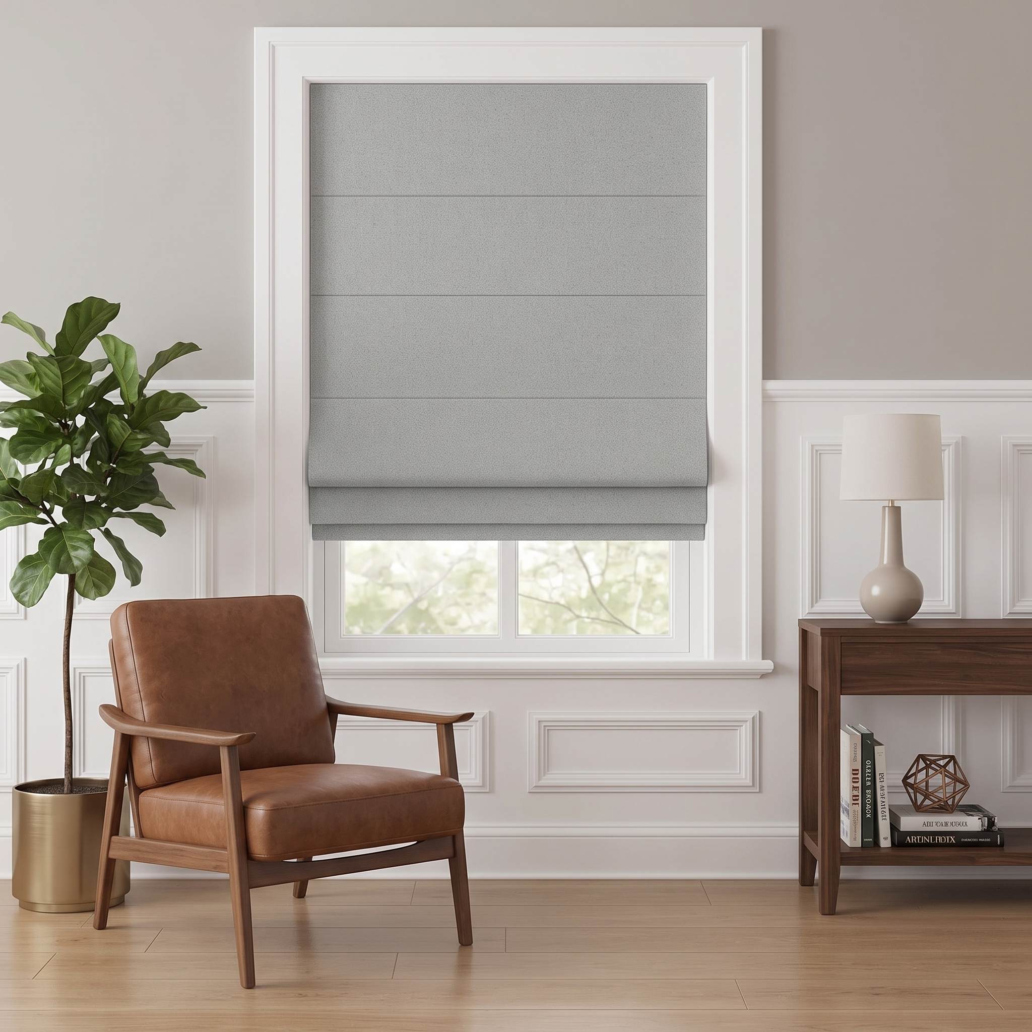 DraperyUS Custom Roman Shades - Off-White/Cloud - An extremely light grey-white for a clean look.