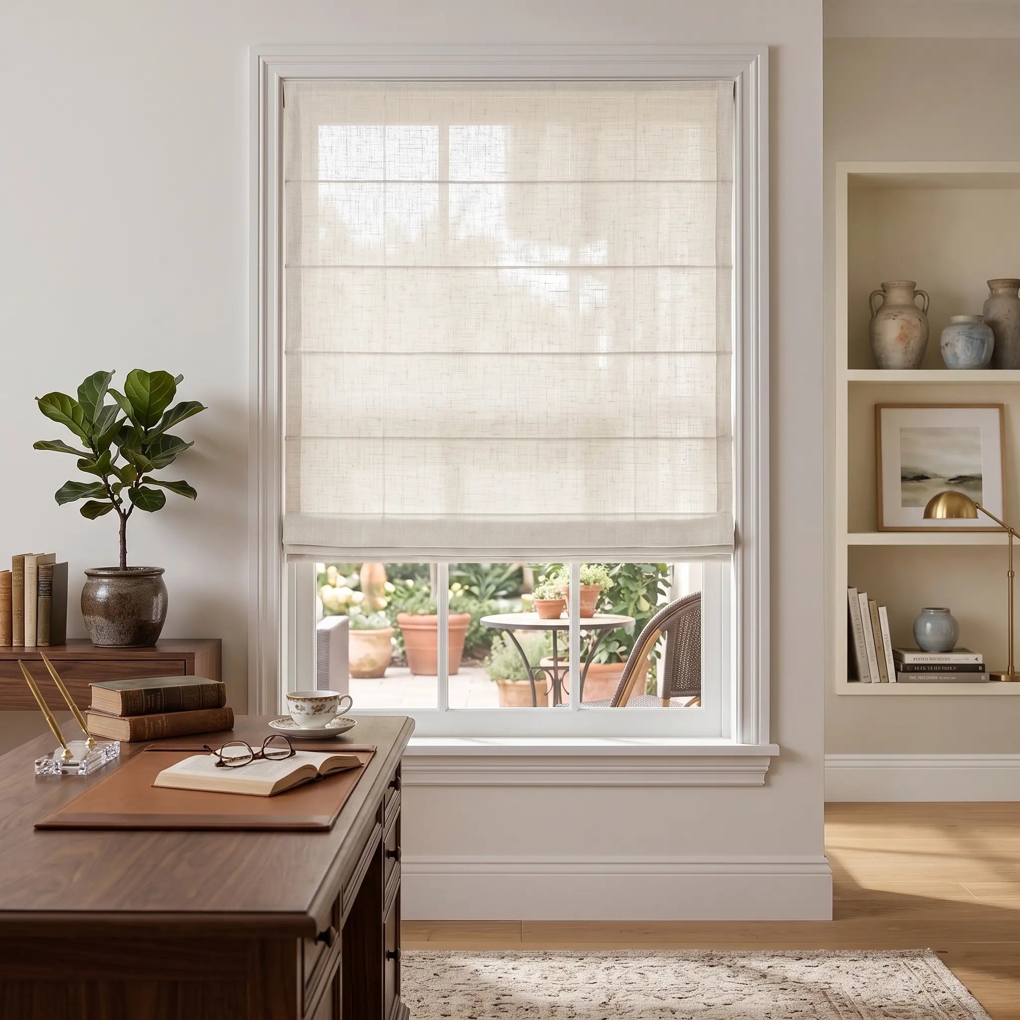 DraperyUS Custom Roman Shades Off White
