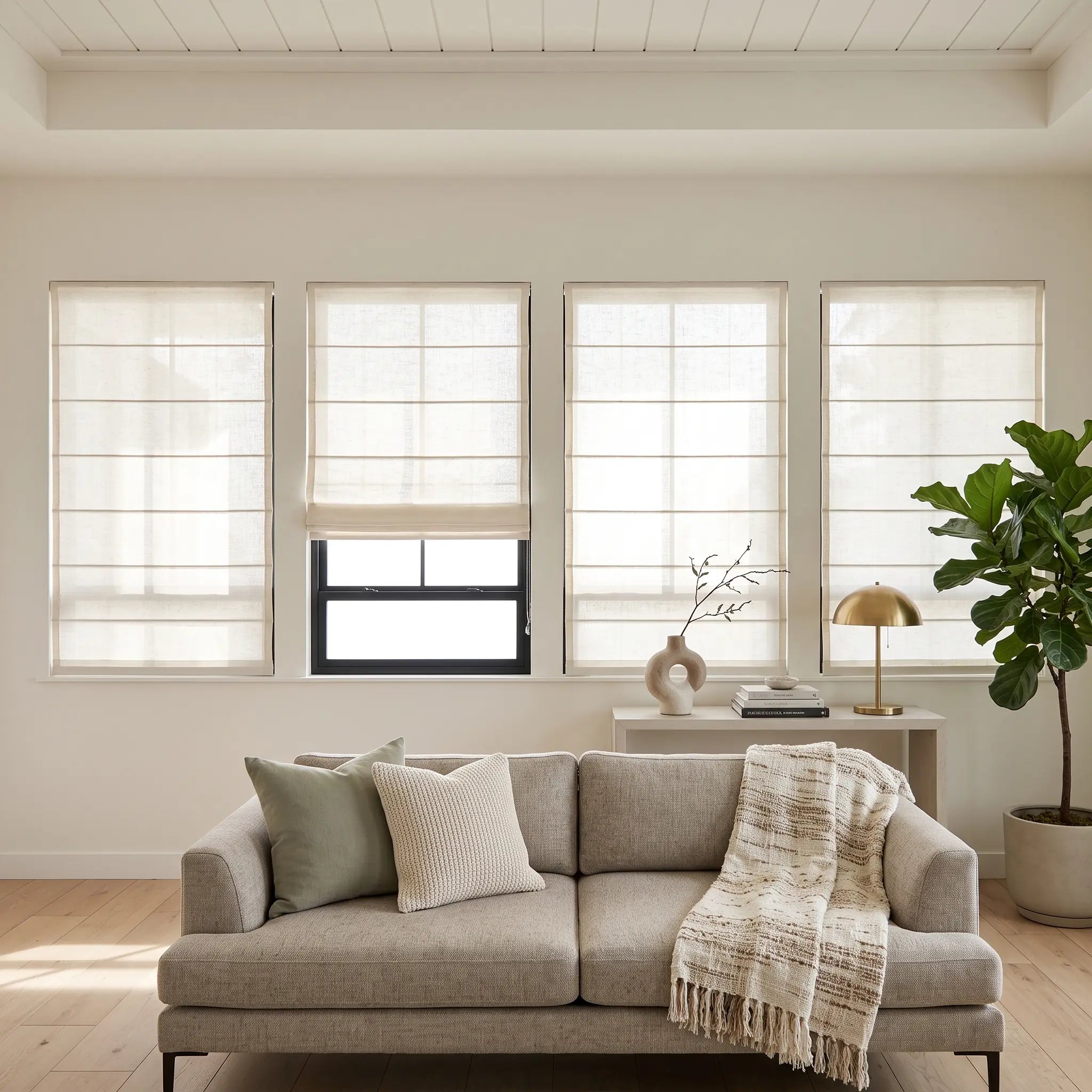 DraperyUS Custom Roman Shades Off White