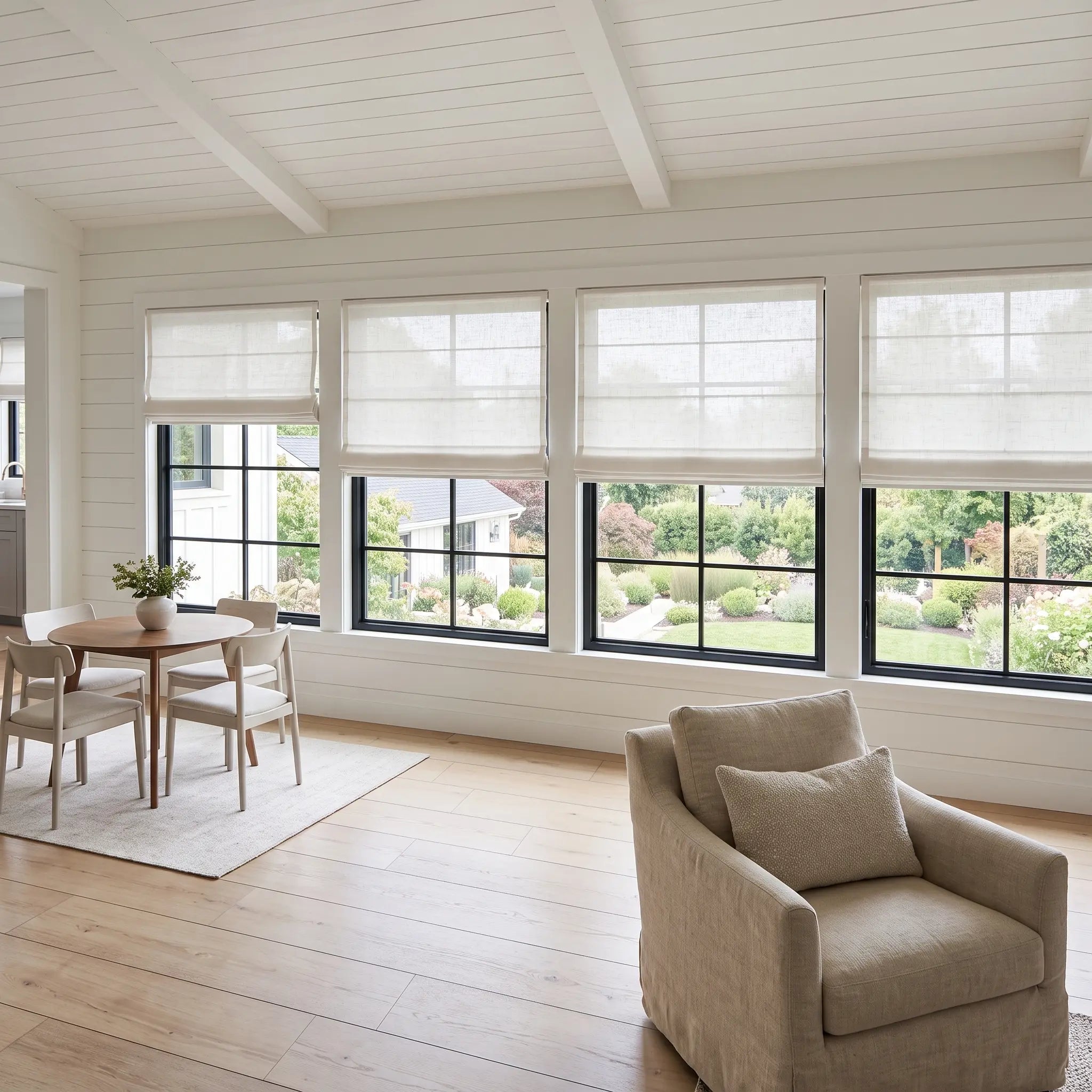 DraperyUS Custom Roman Shades Light Cream