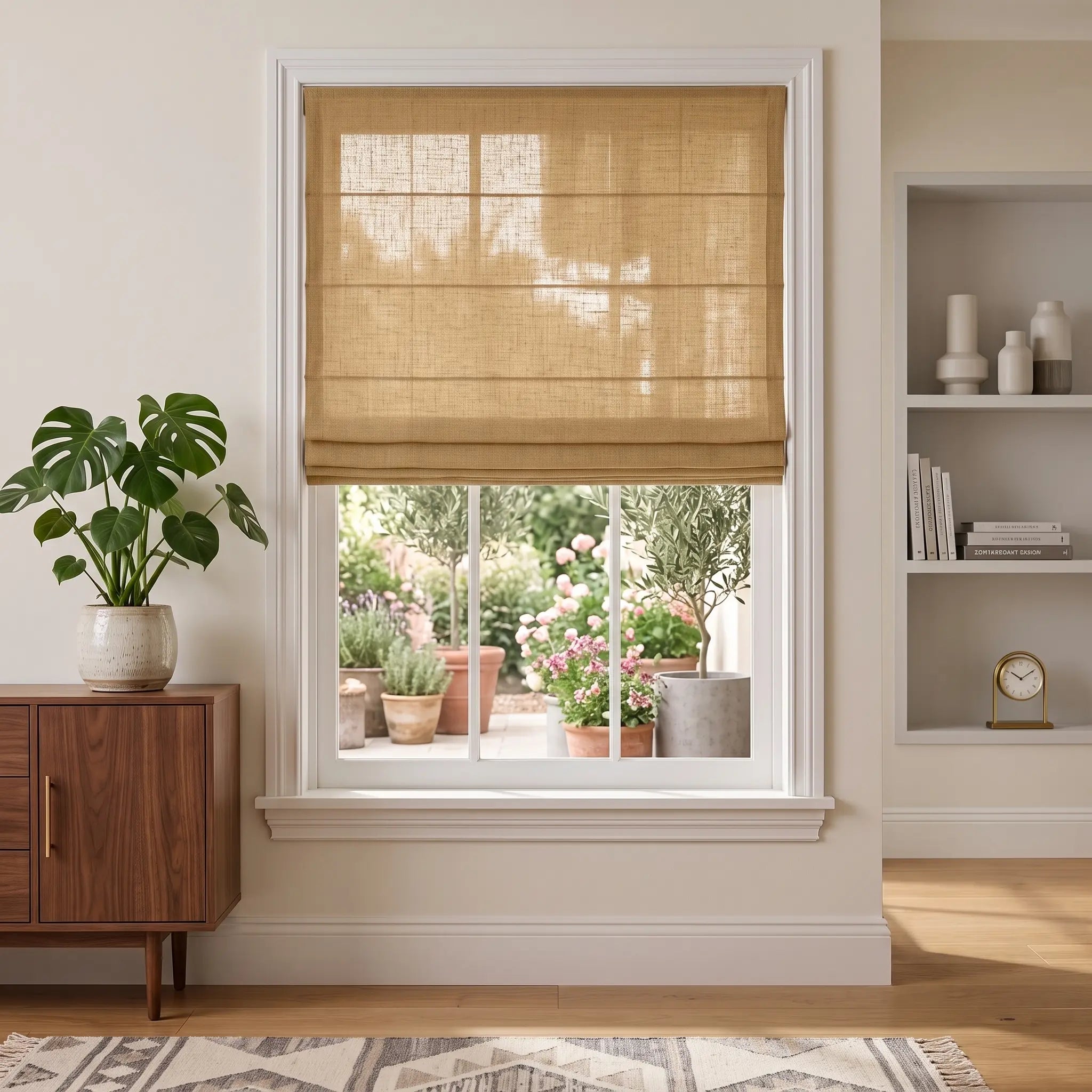 DraperyUS Custom Roman Shades Olive Khaki