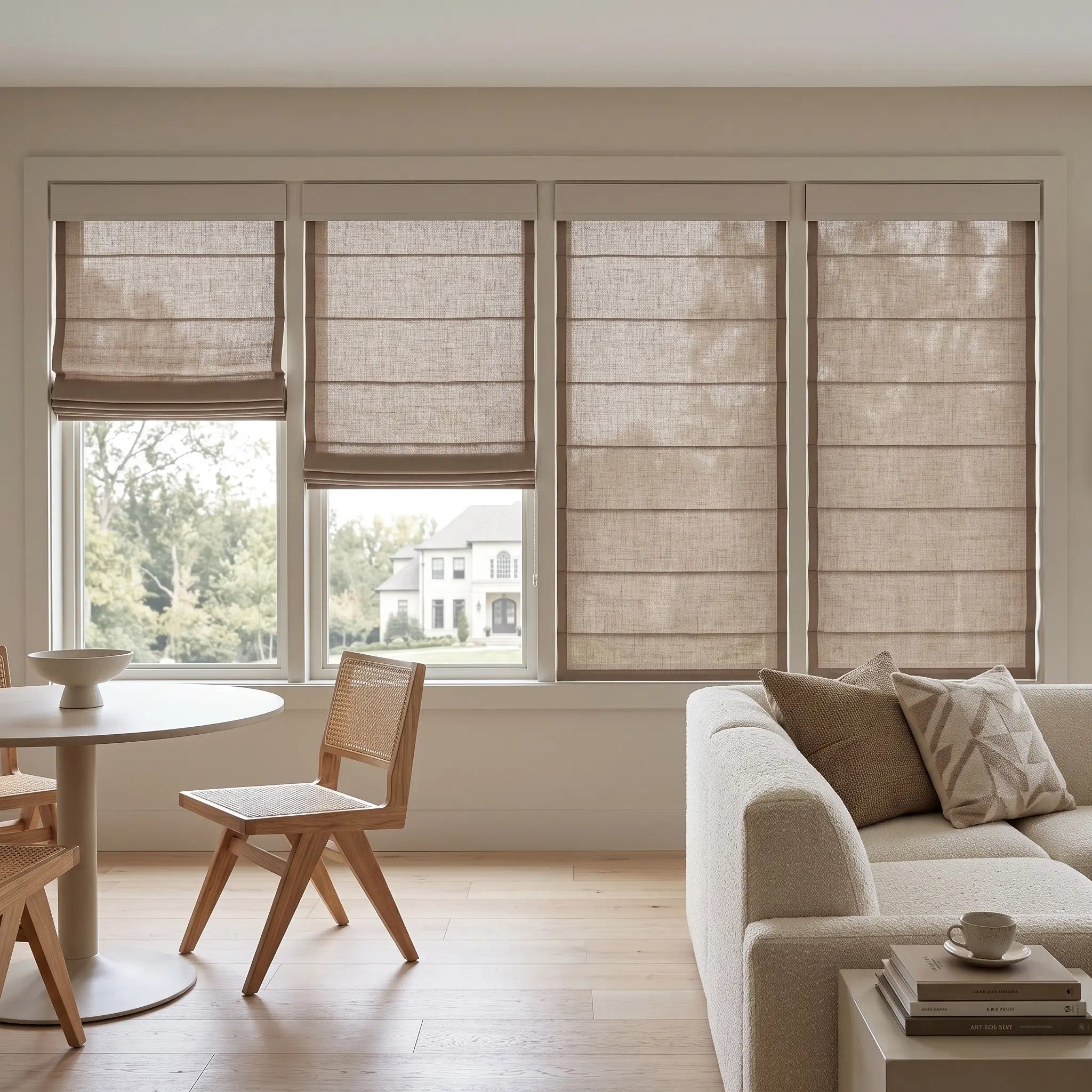 DraperyUS Custom Roman Shades Chestnut Mocha