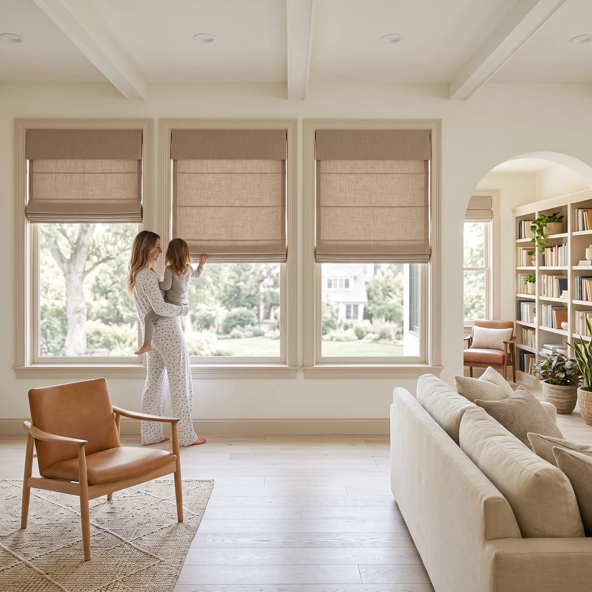 DraperyUS Custom Roman Shades Steel Blue