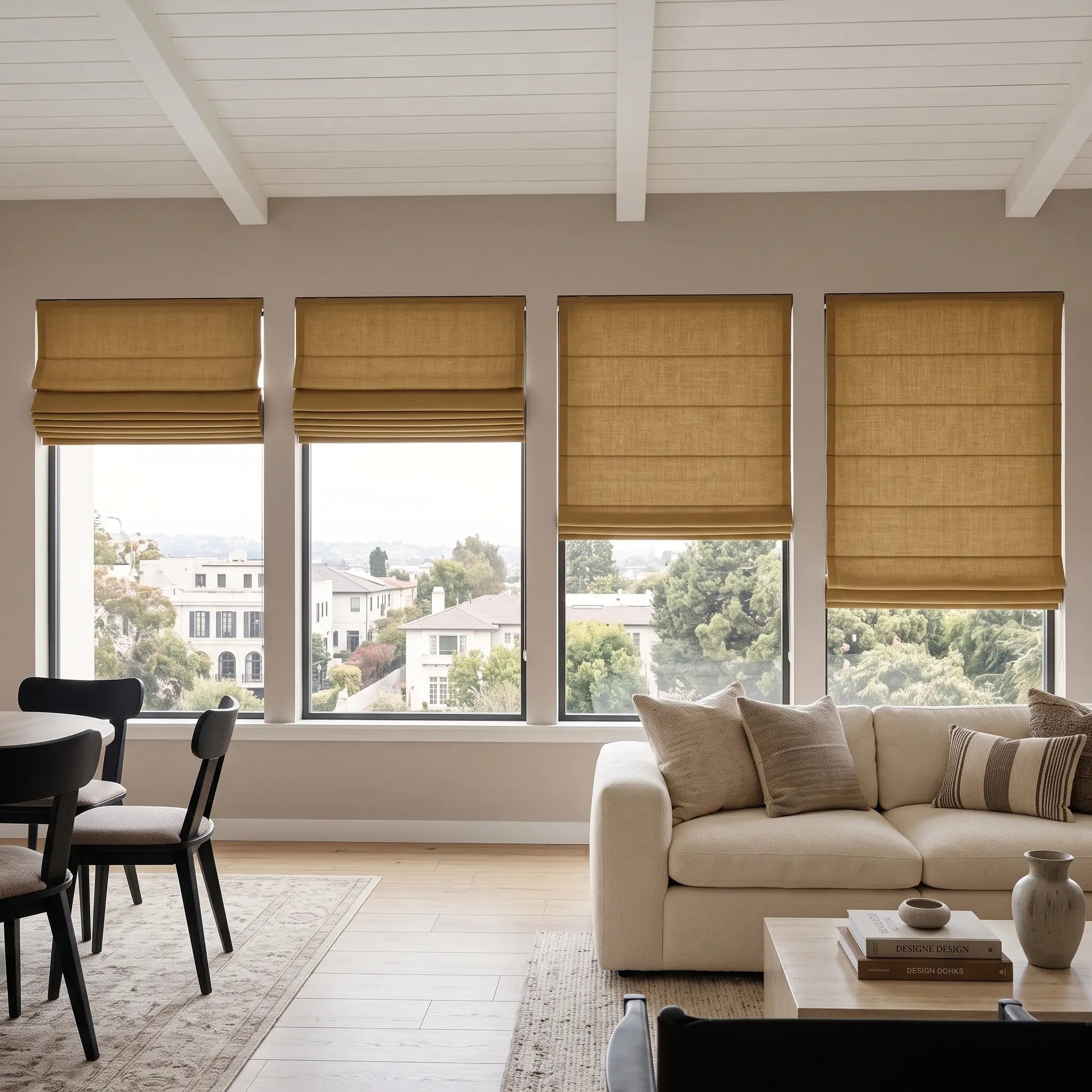 DraperyUS Custom Roman Shades Charcoal Gray 