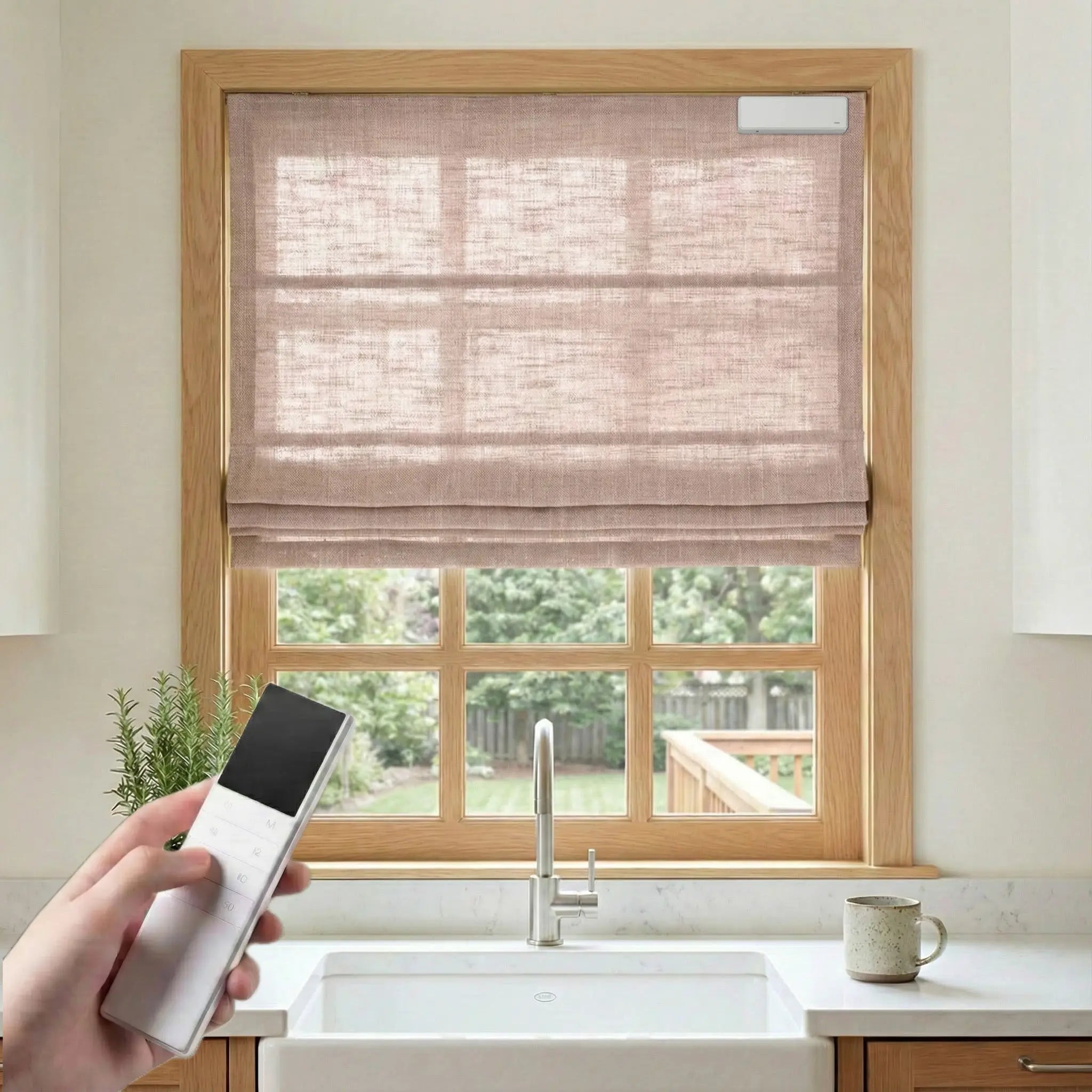 DraperyUS Costom Roman Shades Chestnut Mocha