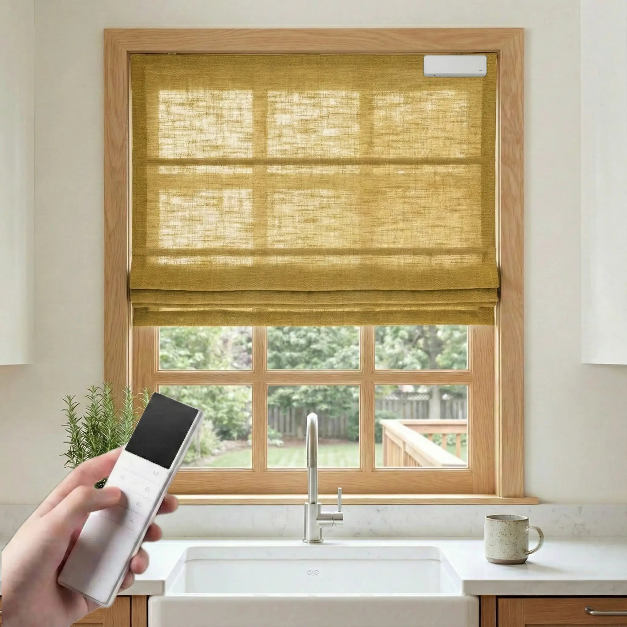 DraperyUS Costom Roman Shades Gray Brown