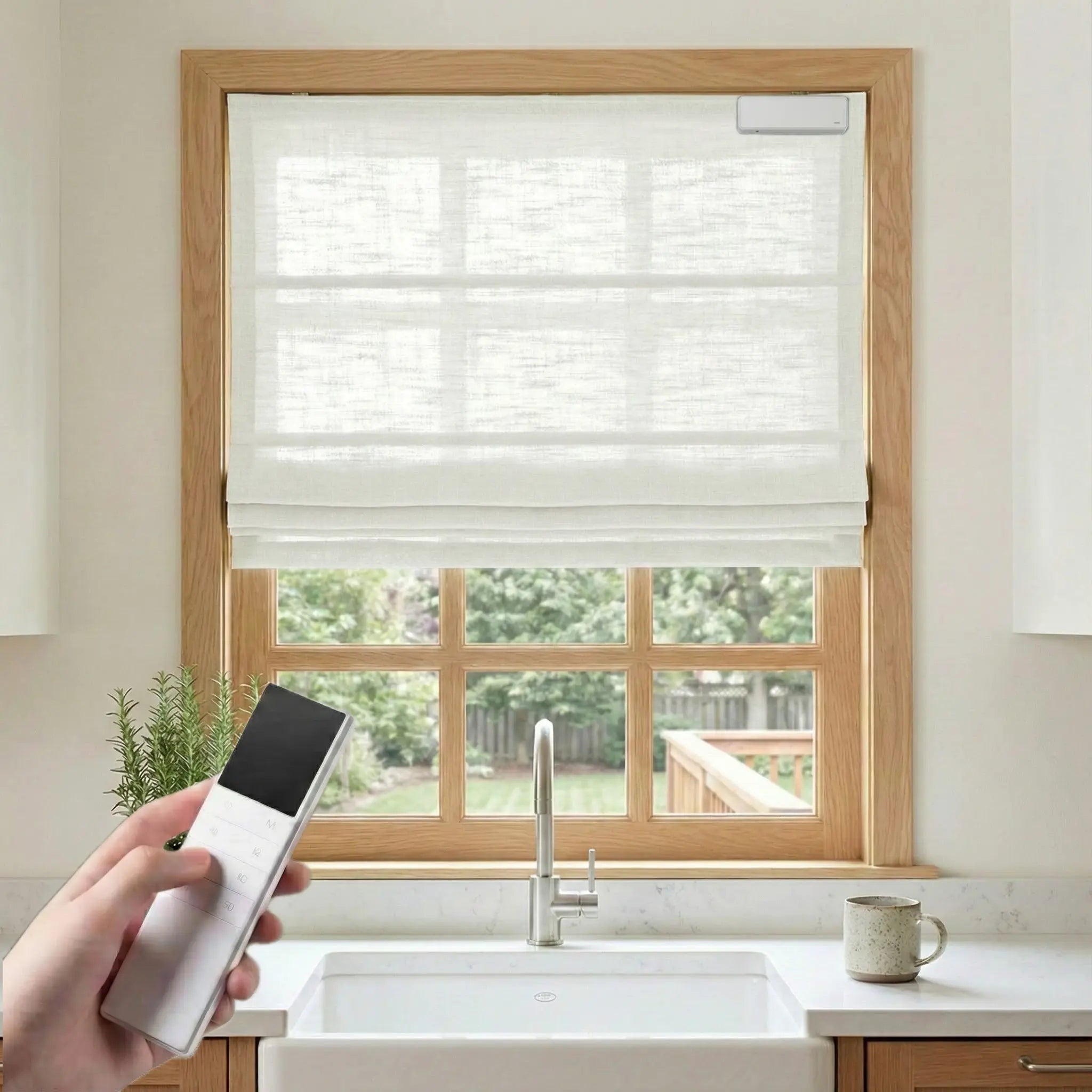 DraperyUS Costom Roman Shades Off White