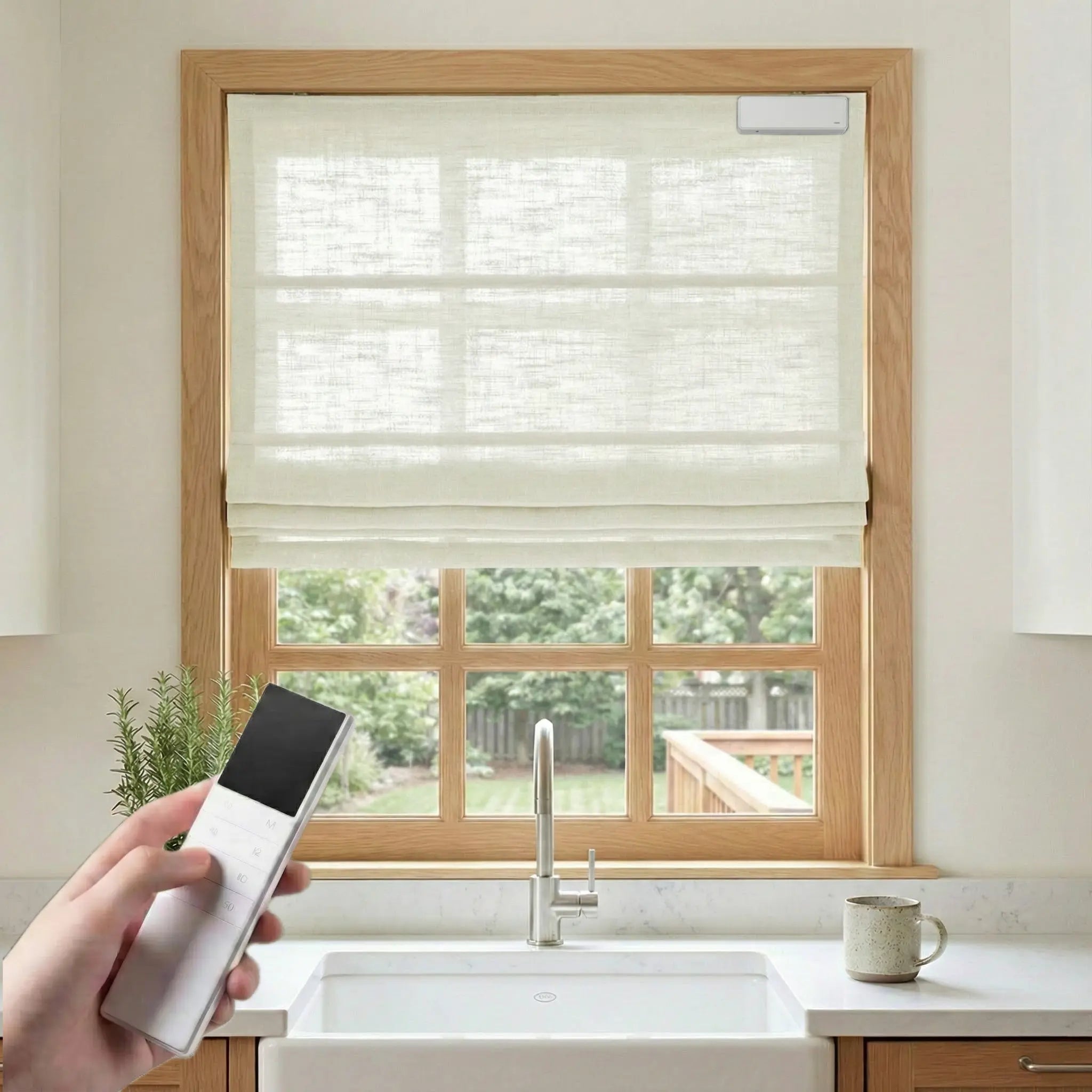 DraperyUS Costom Roman Shades Light Cream