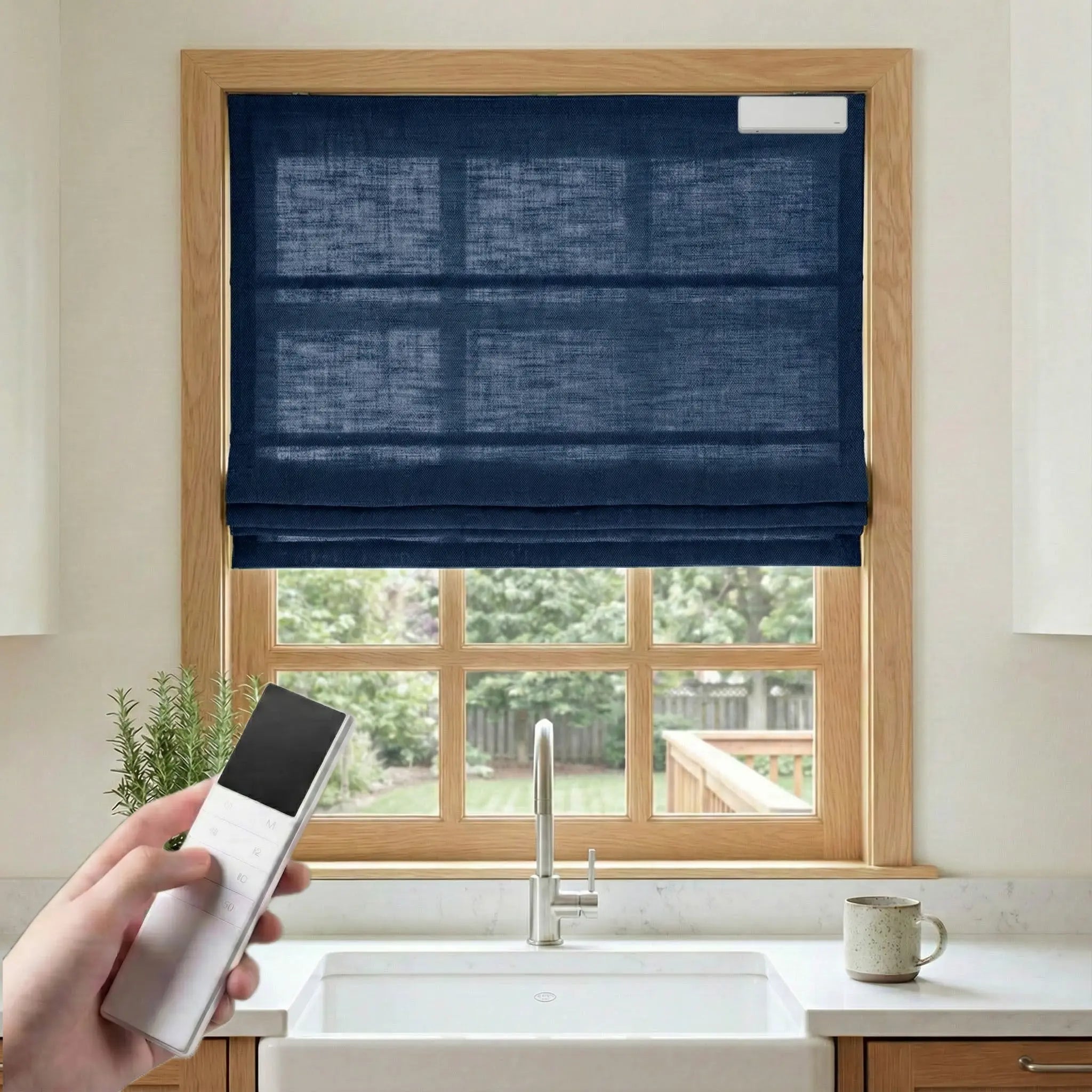 DraperyUS Costom Roman Shades Midnight Navy
