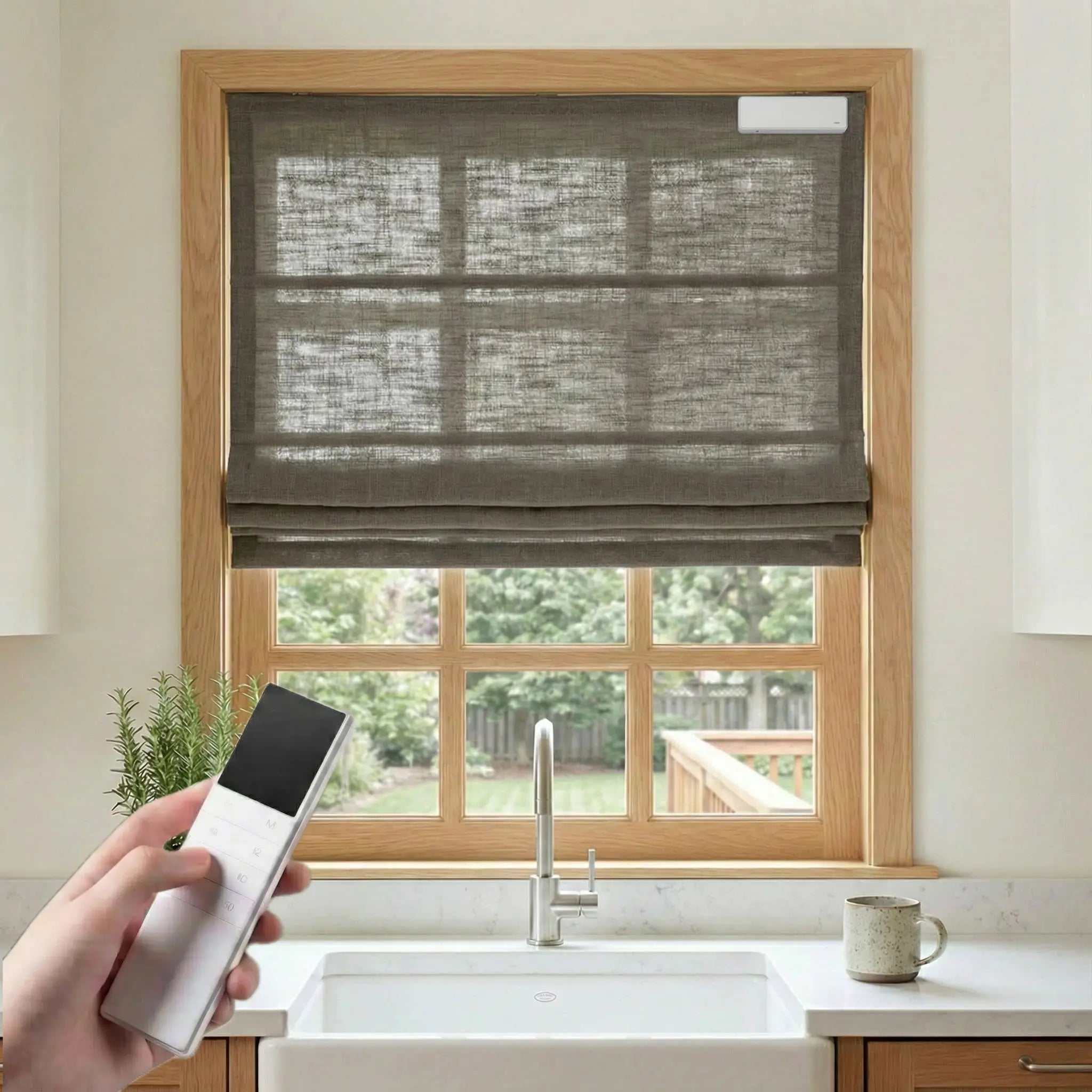 DraperyUS Costom Roman Shades Dune Brown