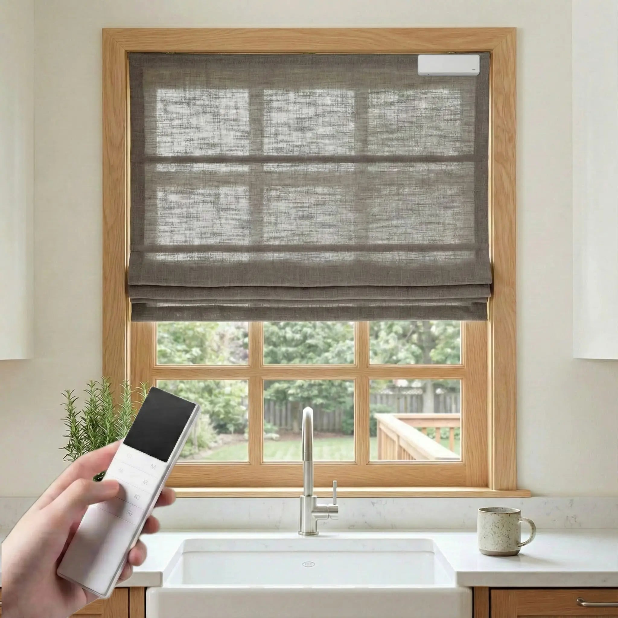 DraperyUS Costom Roman Shades Charcoal Gray 