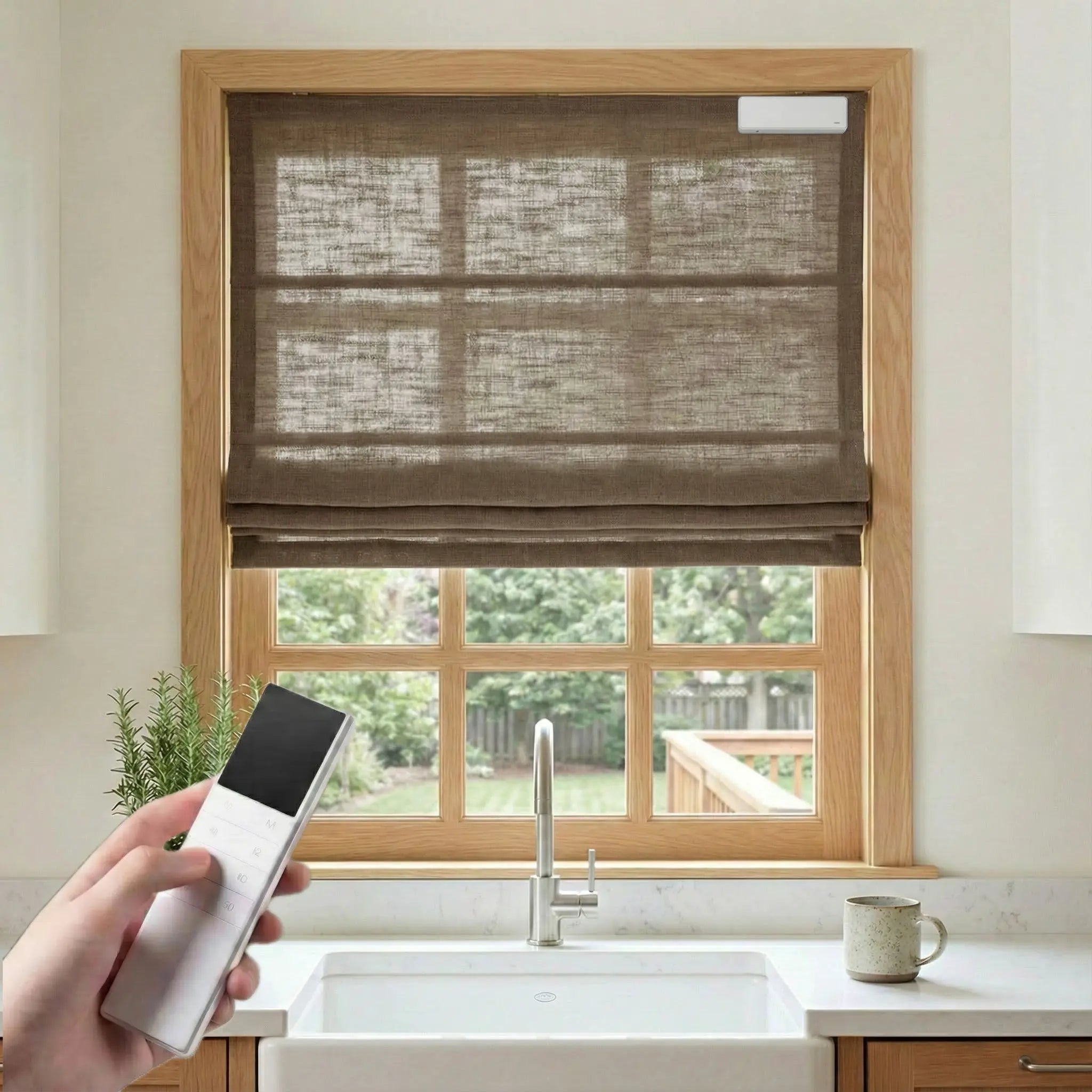 DraperyUS Costom Roman Shades Chocolate Brown