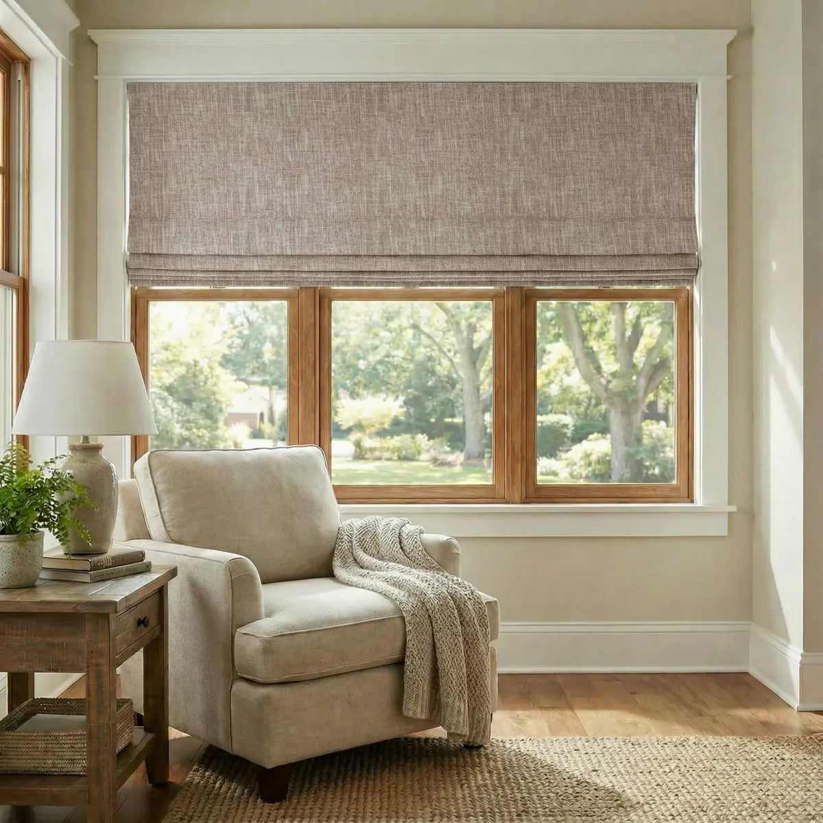 DraperyUS Custom Roman Shades - Brick Brown - A warm, earthy brown with a hint of reddish clay tones.