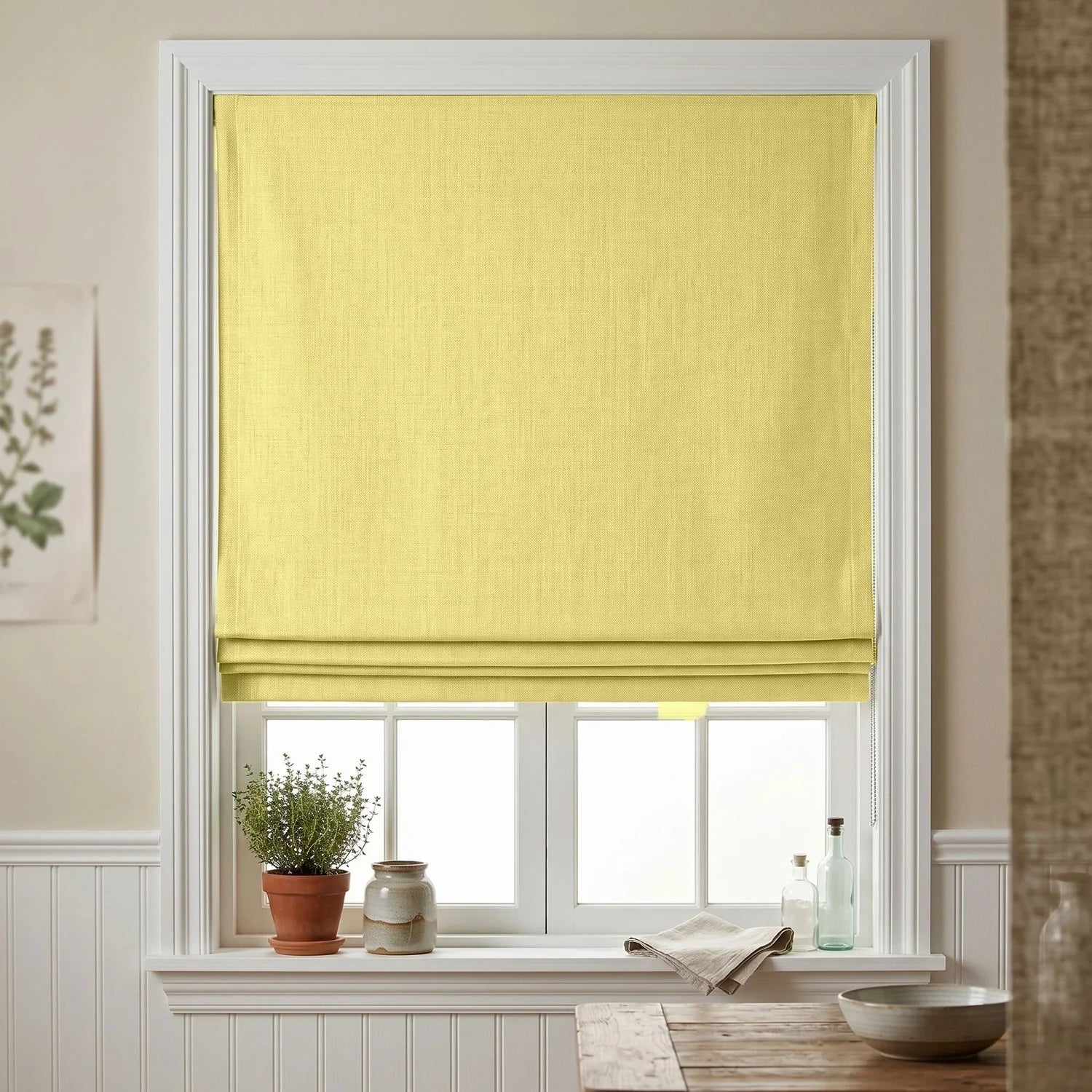 Custom Roman Shade - Terracotta in room